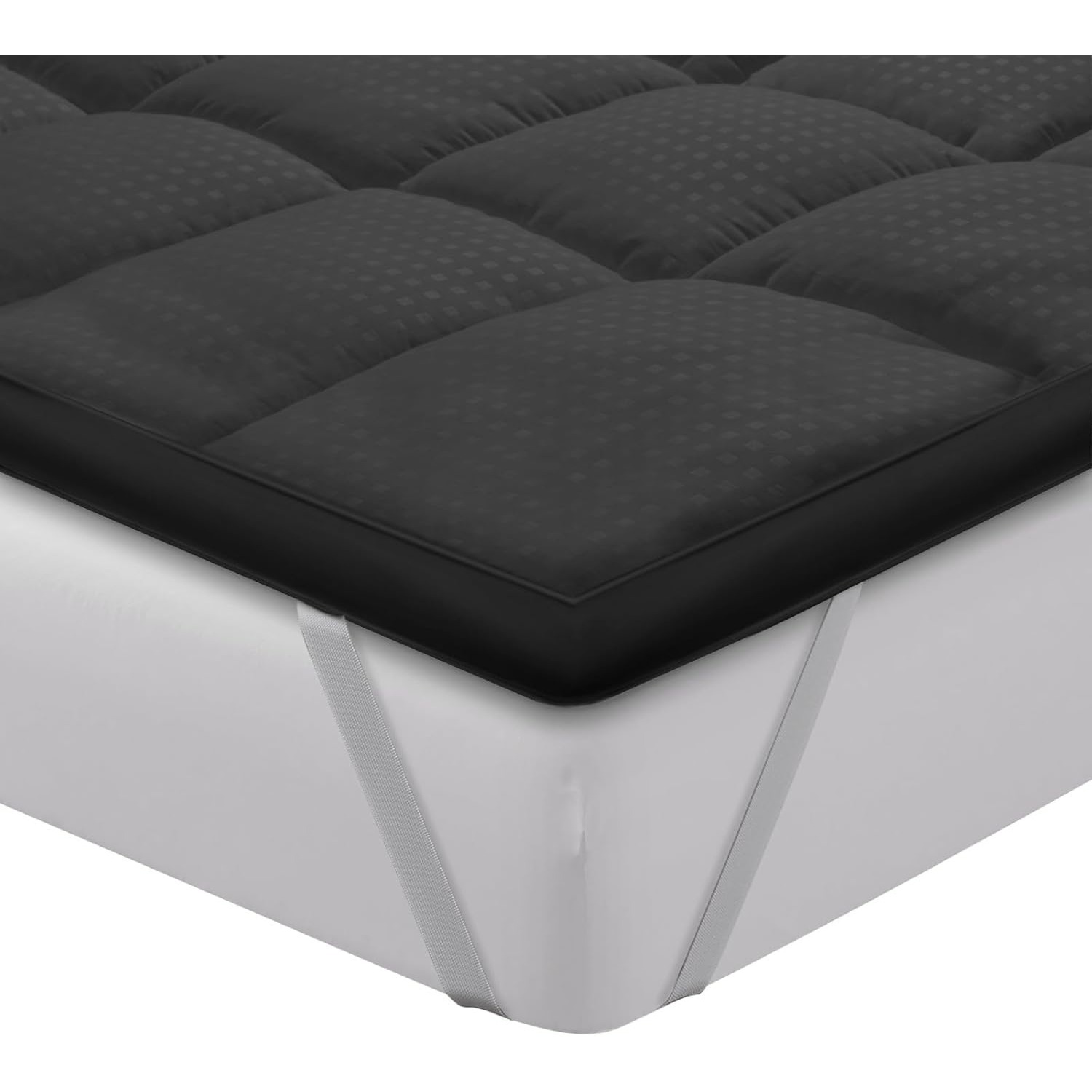 Image of Mattress Topper 180x200cm, 3d, Ultra Soft, Breathable Premium Mattress Cover, Soft Mattress Cover, Dark Grey