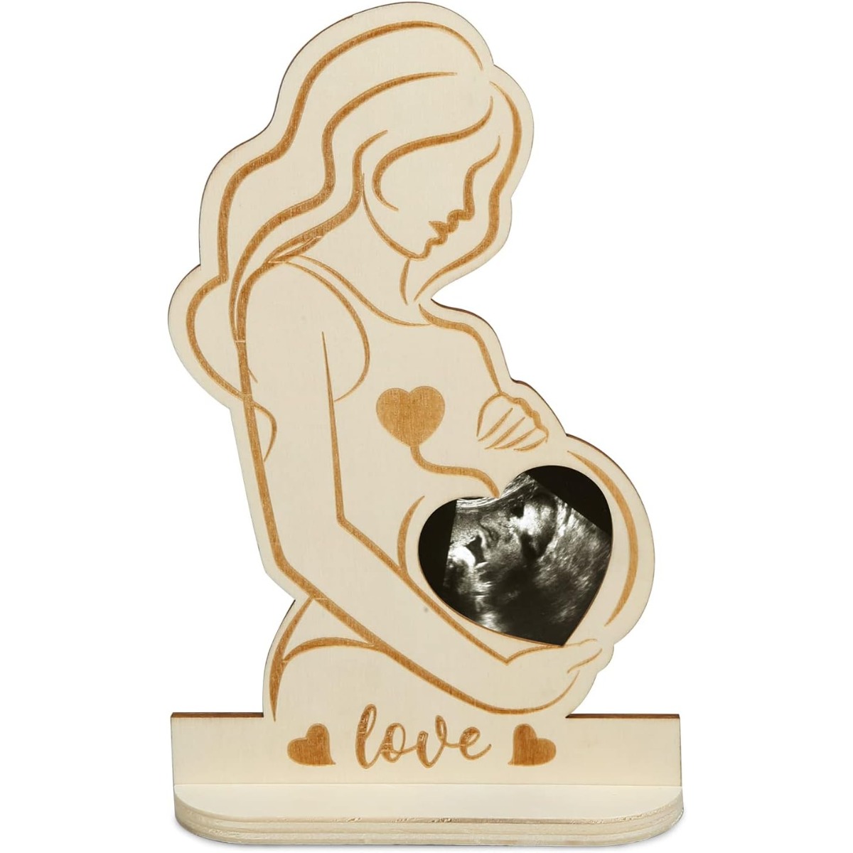 TEMU Pregnant Picture Frame Ultrasound Picture Baby Ultrasound Photo Frame Pregnant Woman Picture Frame Wooden Frame Pregnancy Gift For Expectant