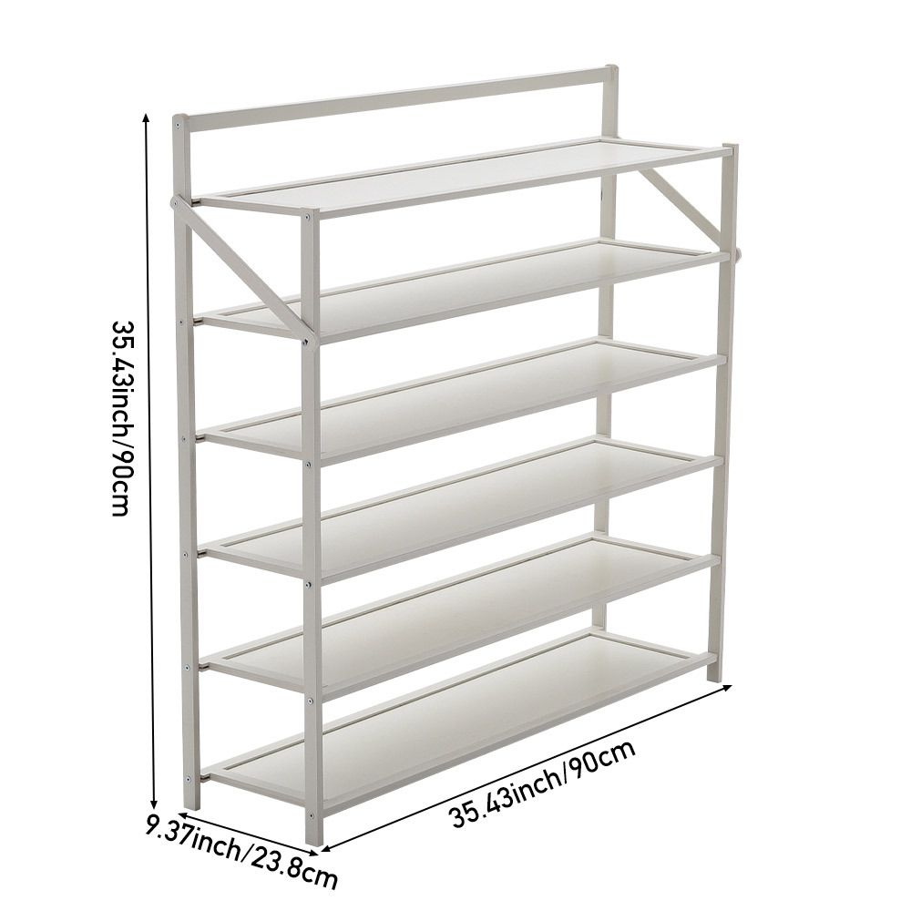 6-Tier Bamboo Shoe Rack Organizer for Space Saving