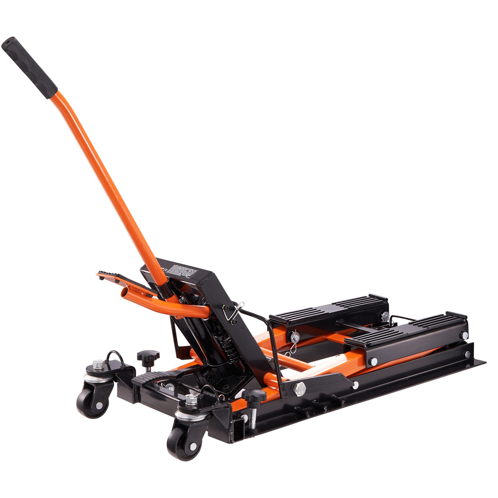E-shop VEVOR Stahl-Hydraulik-Motorradständer, 1500 LBS ATV-Scherenheber, 4.7"-15" Scherenheberständer mit 4 Rädern, hydraulischer Fußbetriebener