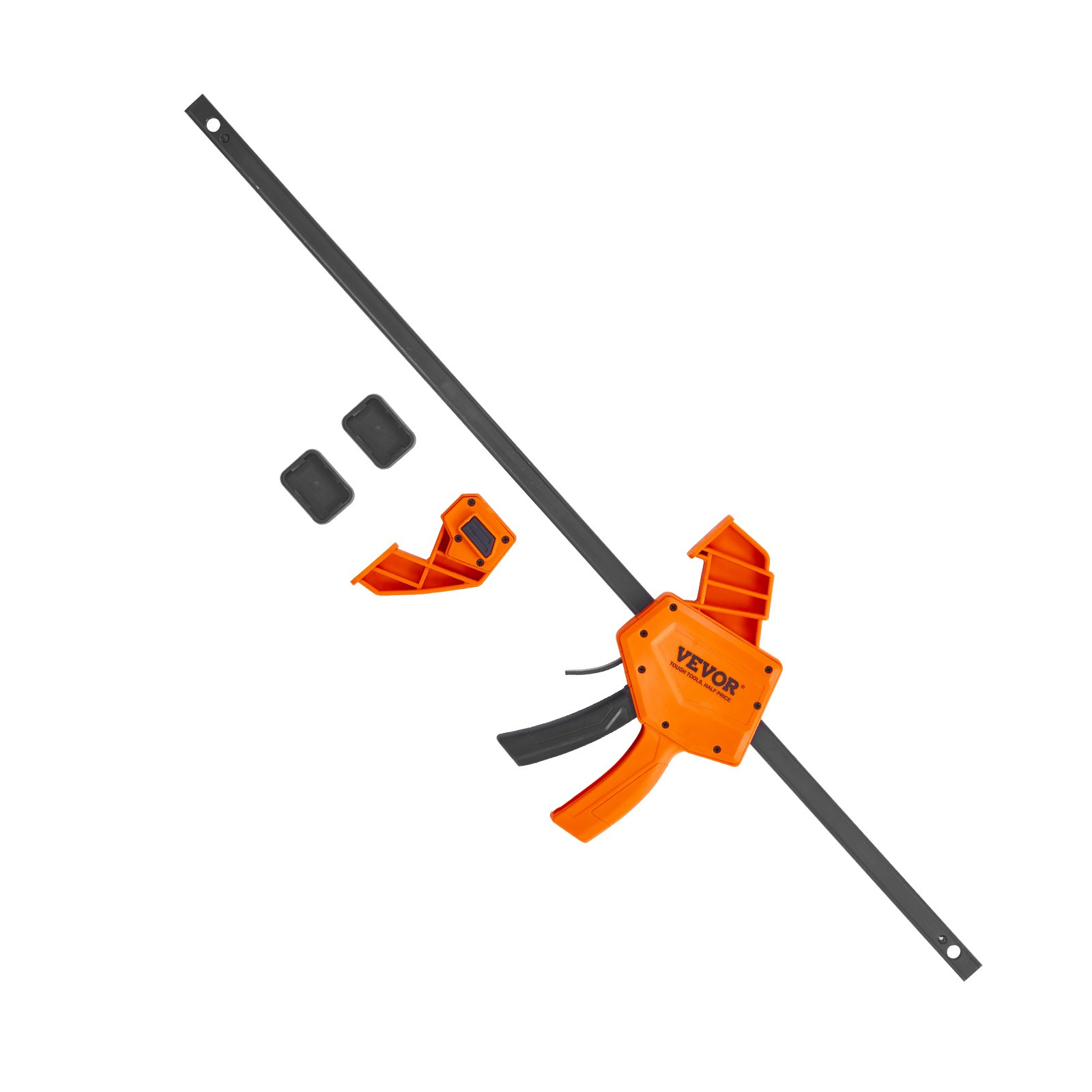 Image of Vevor Bar Clamps For Woodworking, 2-pack 24" One-handed Clamp/spreader, F Clamp With 300 Lbs Load Limit, High-strength Plastic And Carbon Steel, Wood Clamps For Woodworking Metal Working