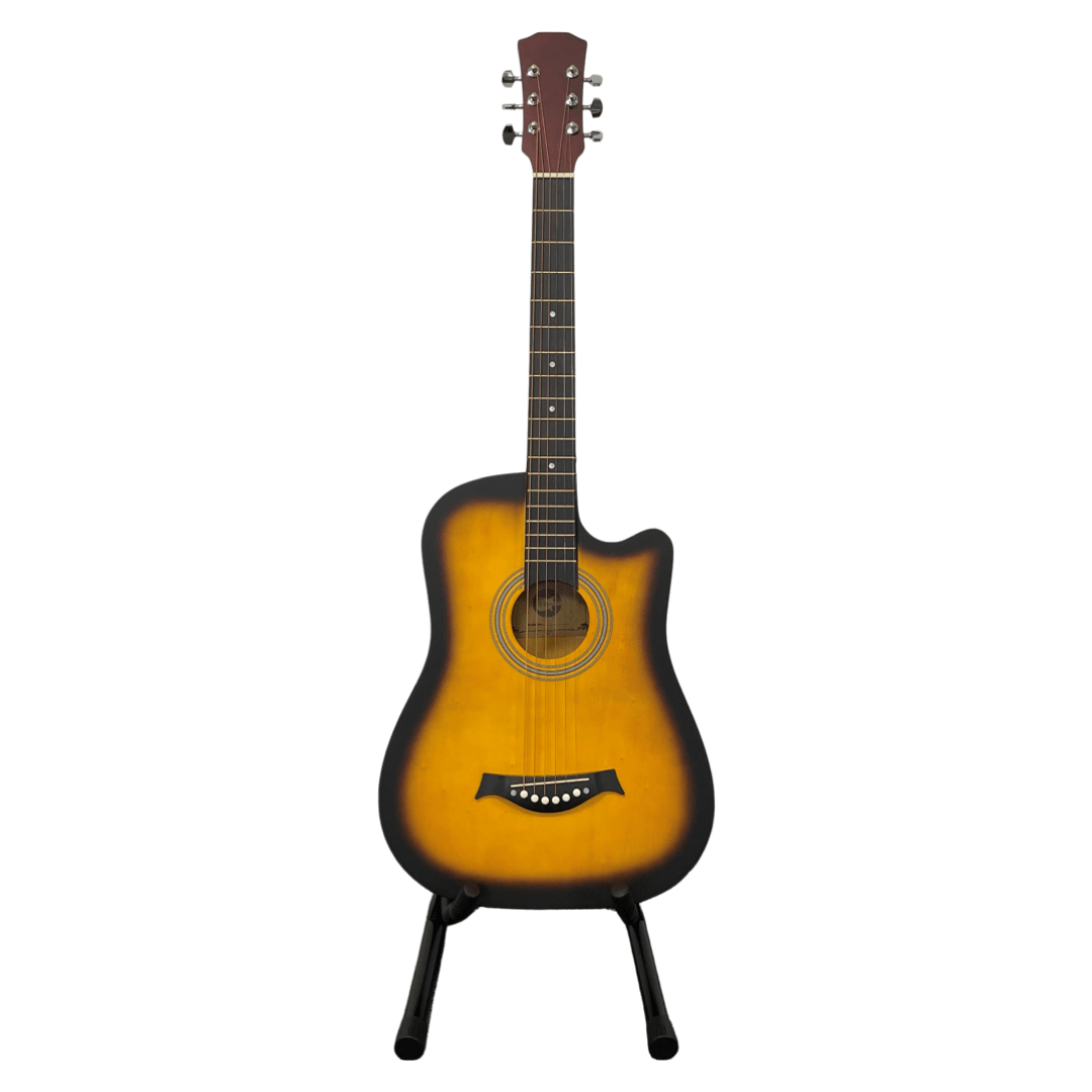 TEMU 38" Full Size Cutaway Acoustic Guitar With Steel Strings And Separate Carry Bag Included Hardwood Finish Classical Style Guitar For Beginners &
