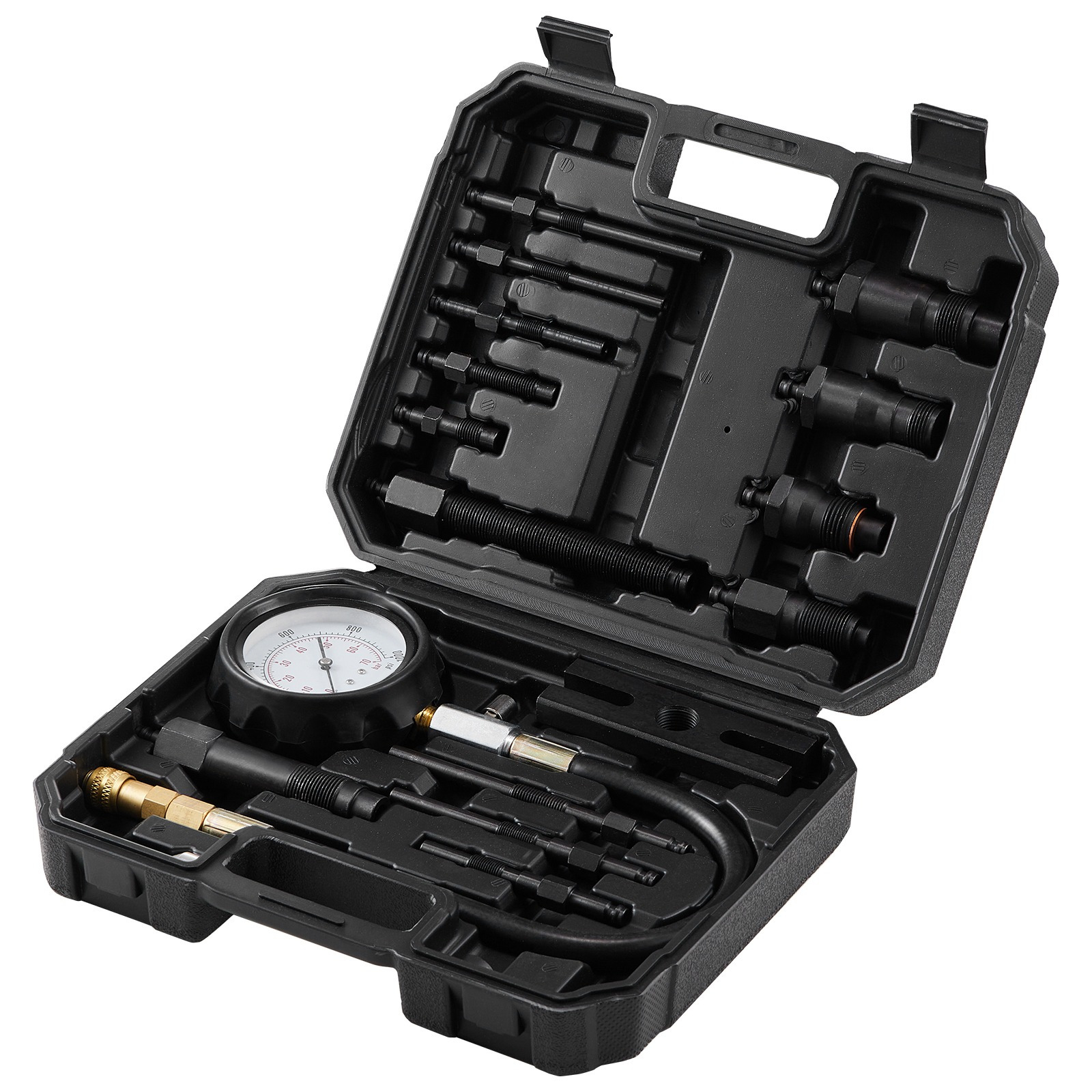 Image of Vevor Compression Gauge Kit With 18 Adapters For Engines, 0-70 Bar Pressure Gauge, Engine Cylinder Pressure Gauge For Cars And Motorcycles, Garage Workshop Tool, Automotive Pressure Gauge