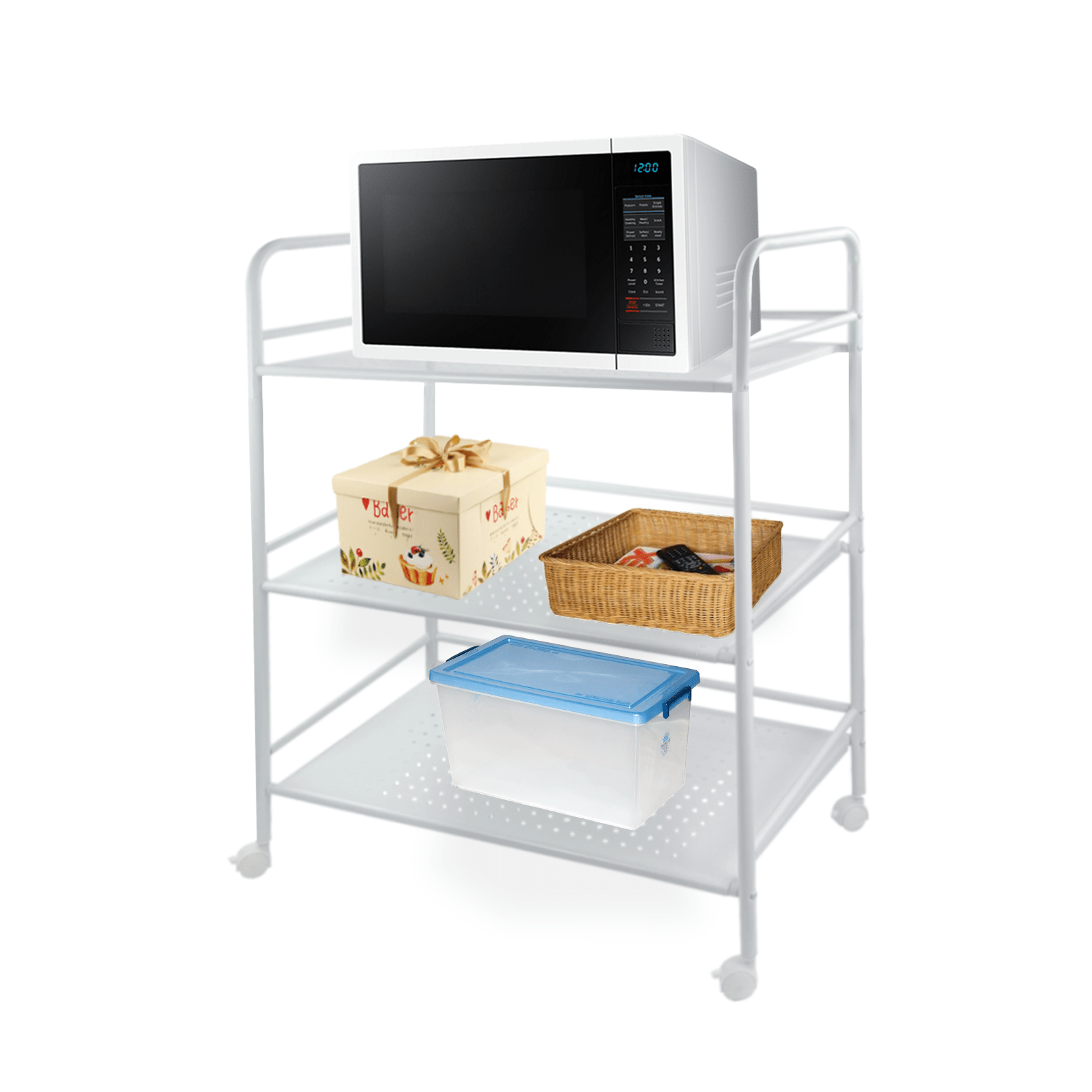 TEMU 3 Or 4 Tier Kitchen Trolley On Wheels, Food Trolley Organizer Storage, Wheeled Storage Trolley For Kitchen, Bathroom, Office, Bedroom Or Laundry
