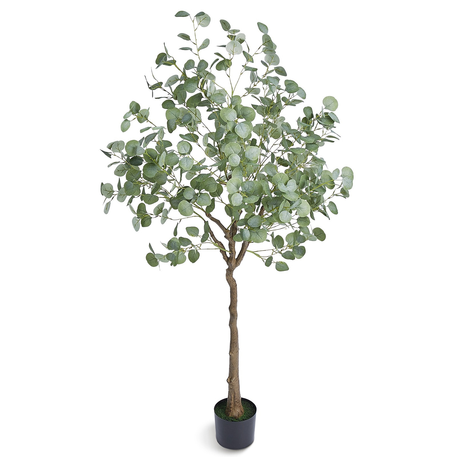 Image of Artificial Eucalyptus Tree, 6 Ft Tall Plant, Secure Pe Material & Anti-tip Tilt Protection Low-maintenance Plant, Lifelike Green Fake Potted Tree For Home Office Decor Indoor Outdoor