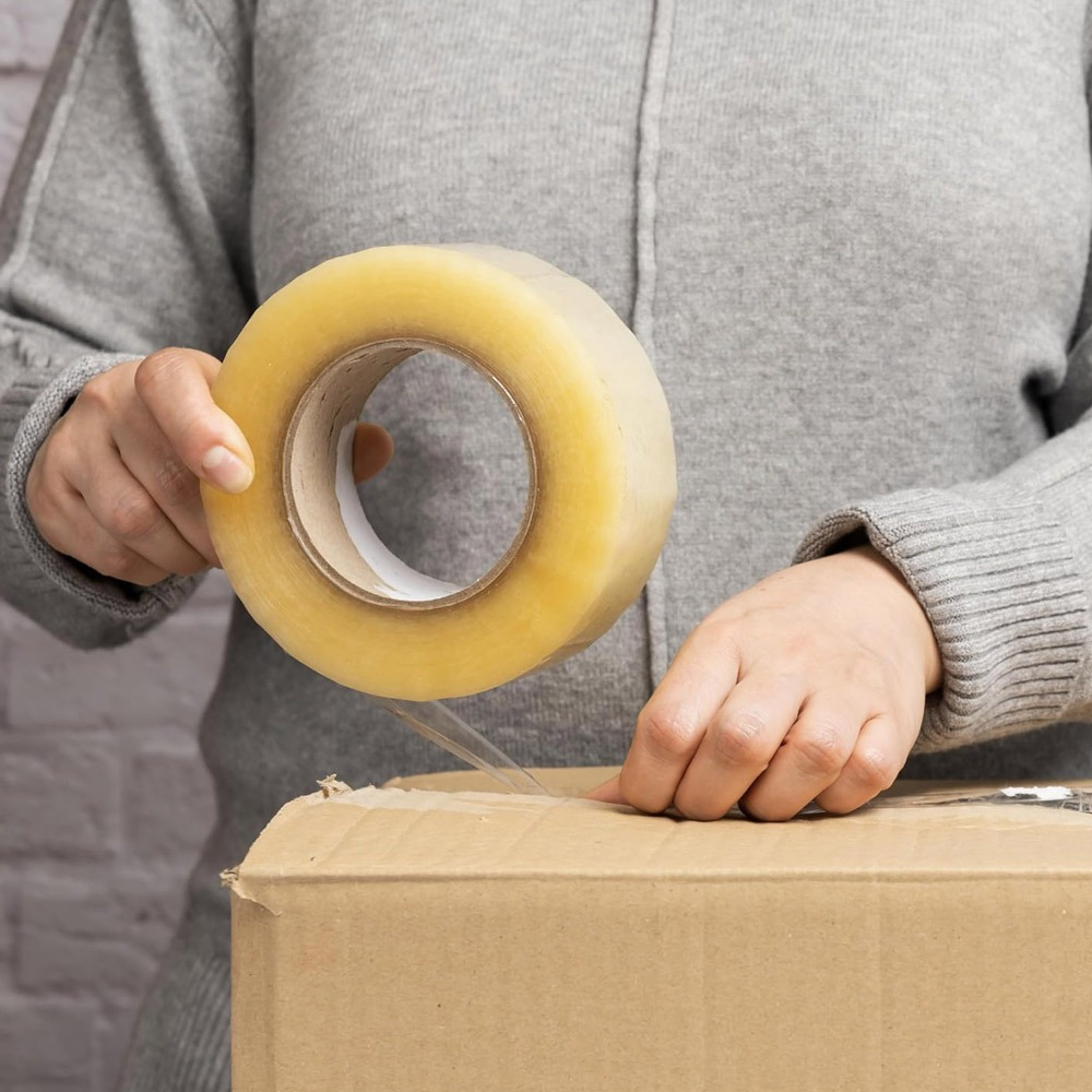 TEMU Adhesive Transparent Tape -6 Rolls, Tape Wet Resistant Transparent Packing Tape, 50 Mm X 60m Transparent Packing Tape | Transparent Packing Tape