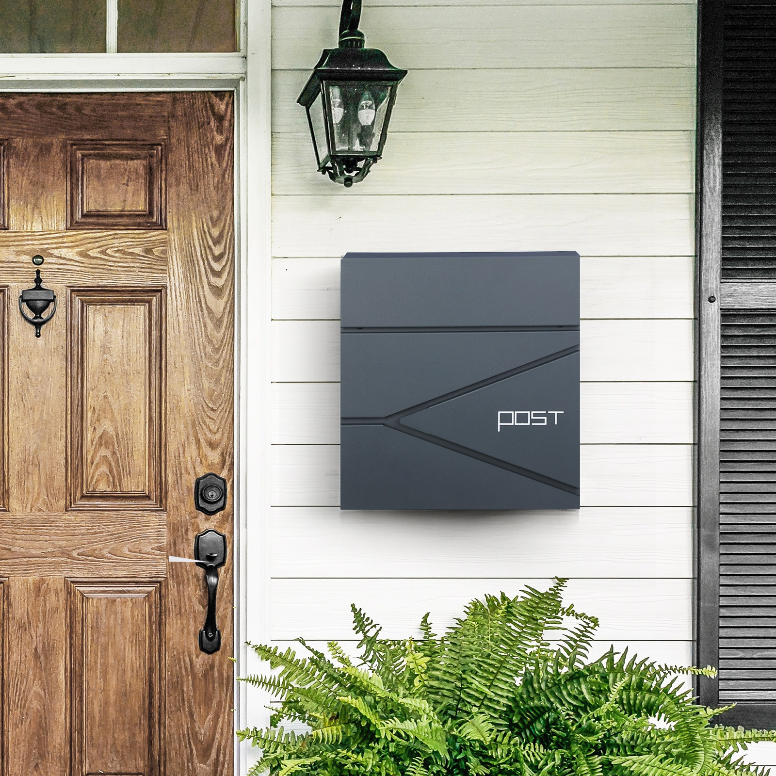 TEMU Songmics- Wall-mounted Mailbox, With Newspaper Holder, Keys, ,