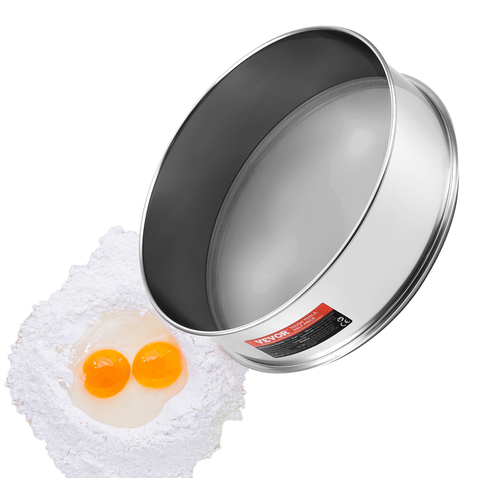 Vevor Flour Sieve Fine Mesh Stainless Steel 40 Mesh Flour Sifter For Baking Cake