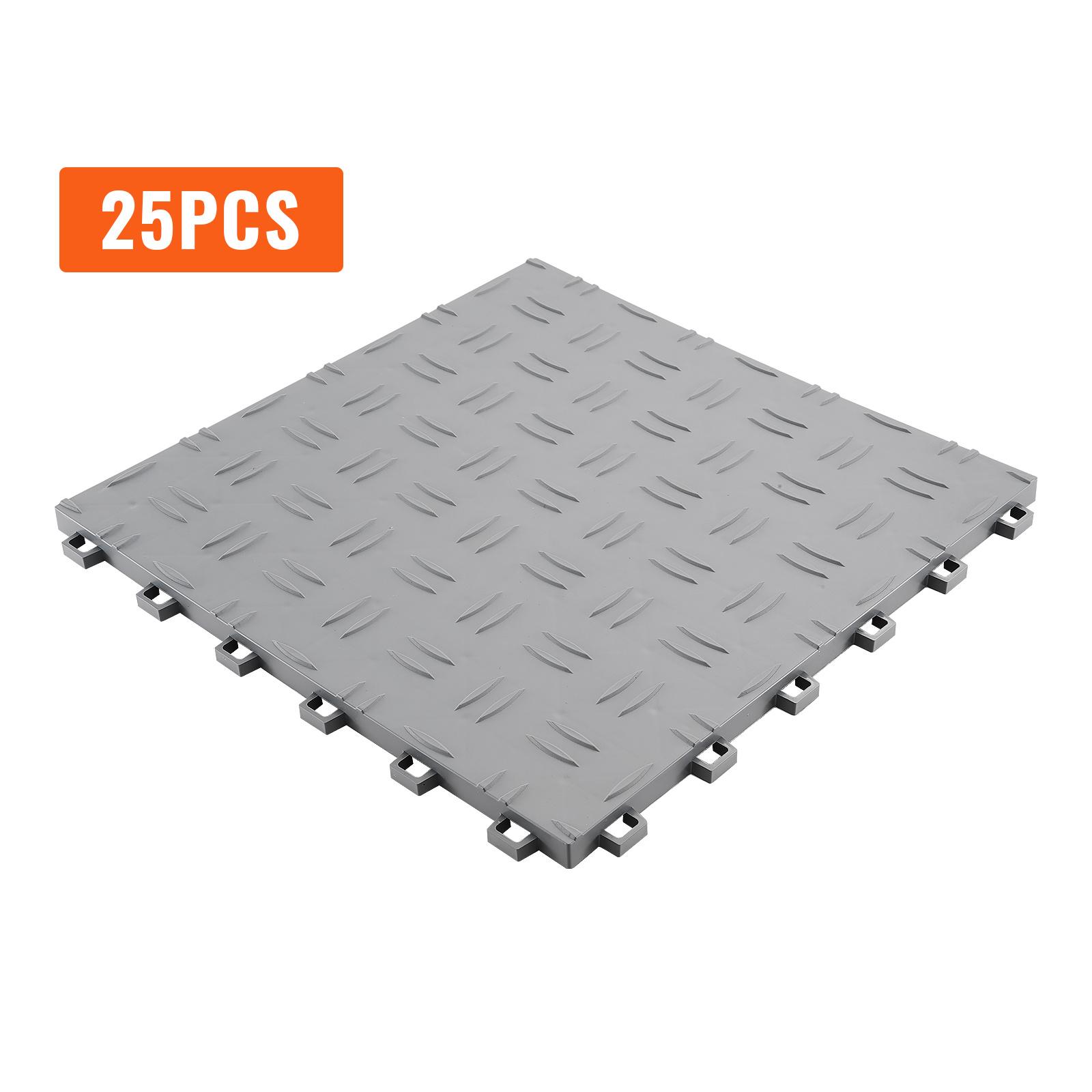 E-shop VEVOR Garagenfliesen, 12 x 12 x 0.53 Zoll, 25er-Pack Garagenboden-Abdeckfliesen, Rutschfeste Doppelseitige Textur Garagenbodenfliesen, für