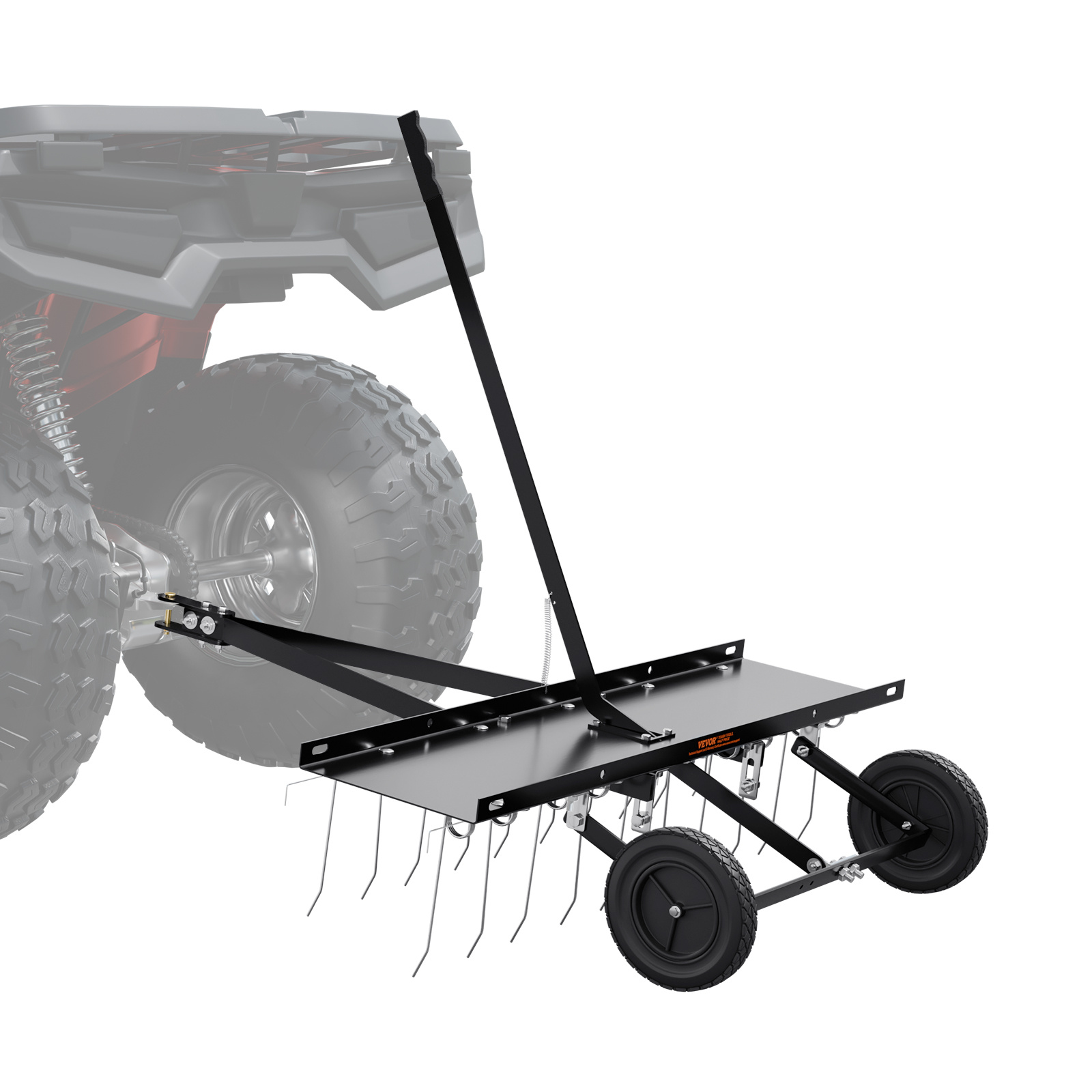 Vevor 1015mm Atv Lawn Aerator Dethatcher Rake 20-teeth Trailer Lawn Mower