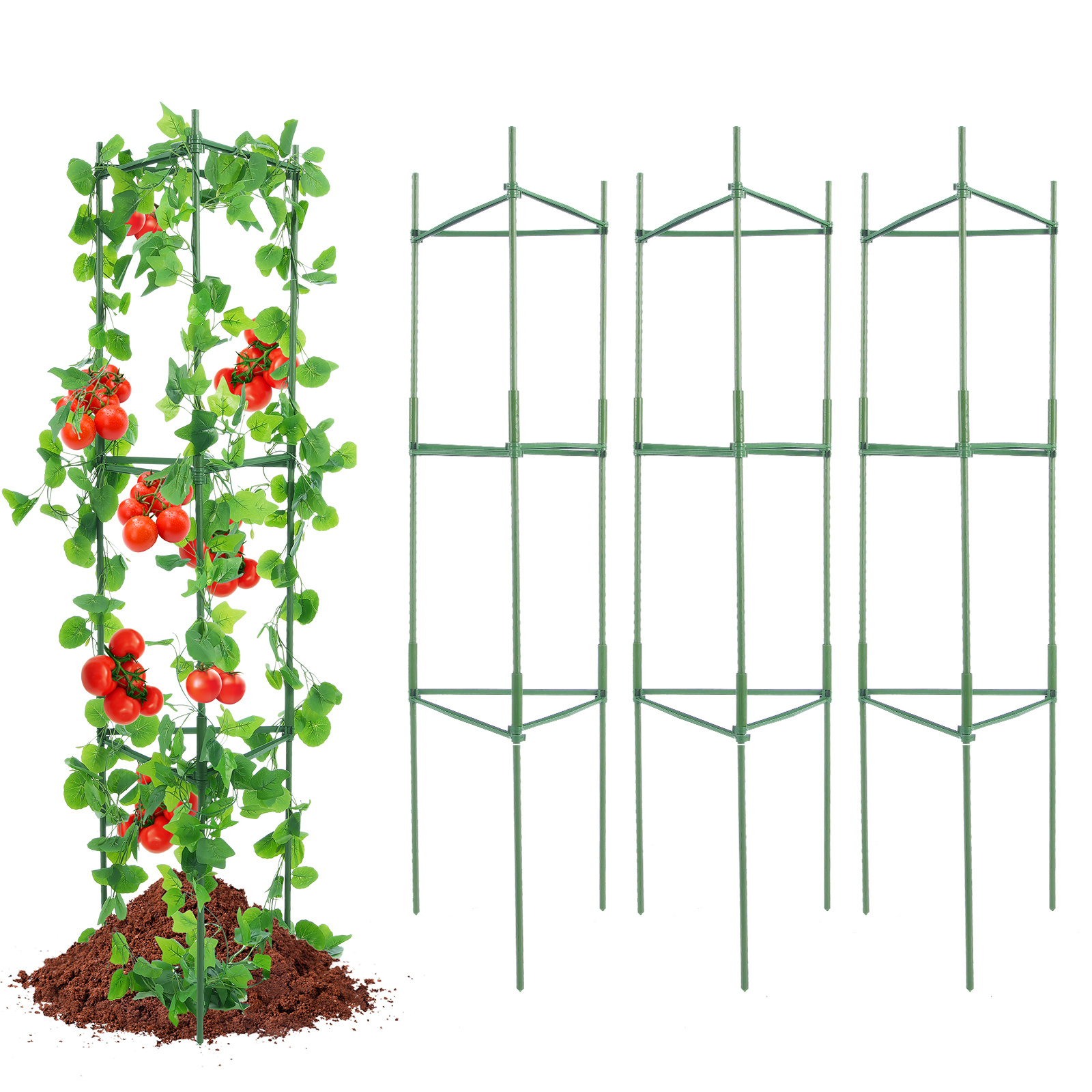 Vevor Tomato Cages For Garden 48" Tomato Plant Stakes Support Cage