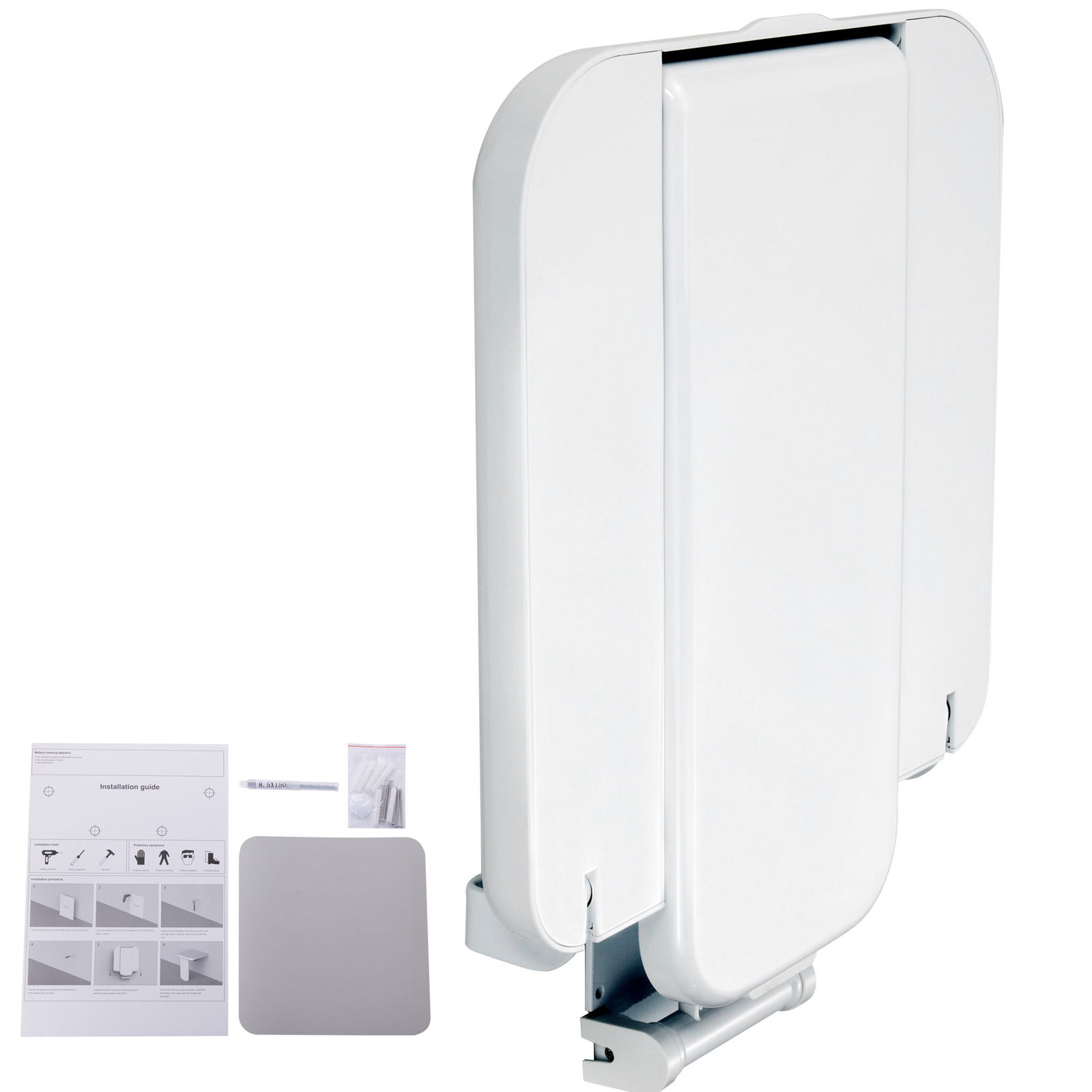 Image of Vevor Foldable Abs Shower Seat 398 X 424, 18 Mm With 200 Kg Capacity