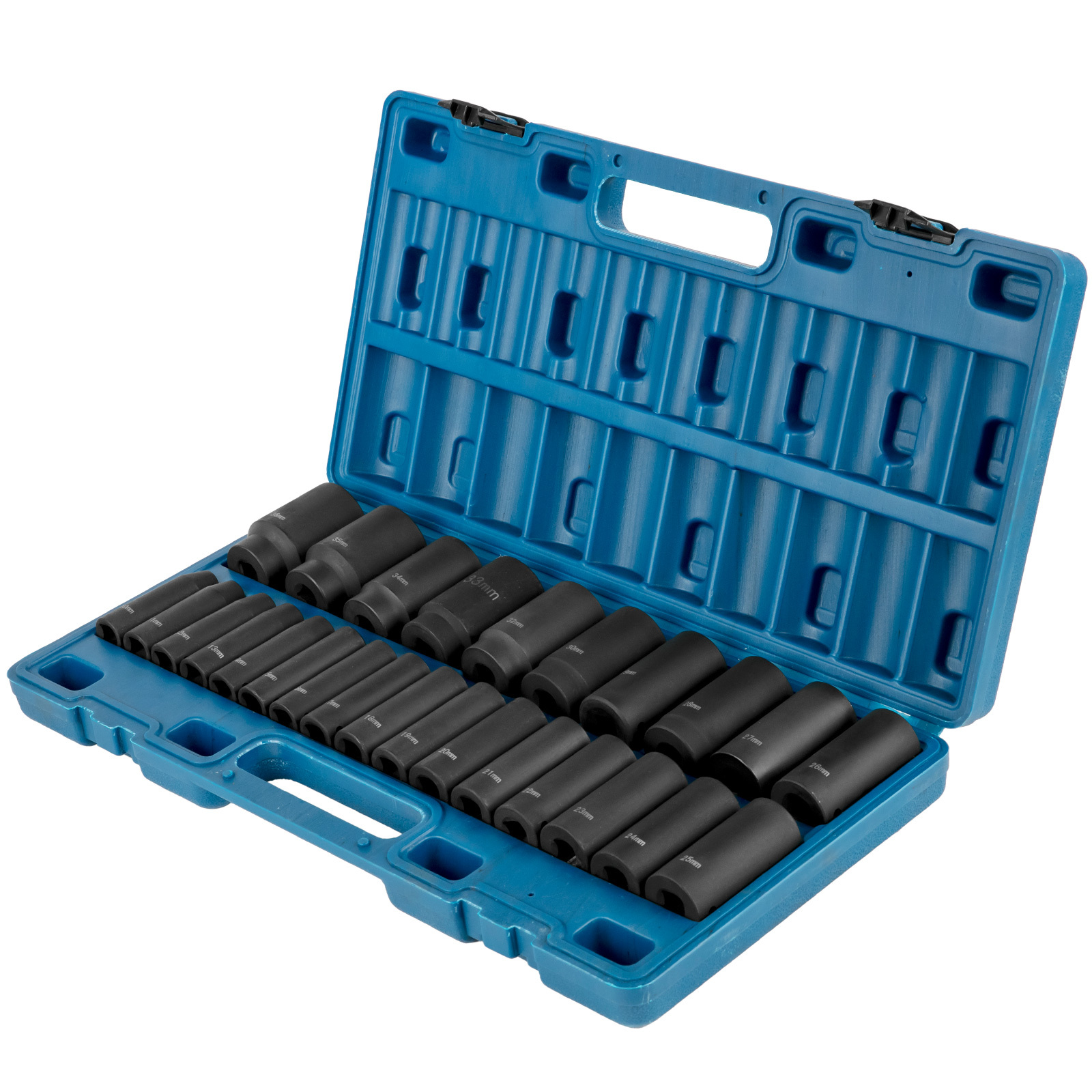 Vevor Impact Socket Set, 1/2" 26 Piece Impact Sockets, Deep Socket, 6-point Sockets, 1/2 Inches Drive Socket Set Impact Metric 10mm - 36mm, Rugged Construction, With A Storage Cage