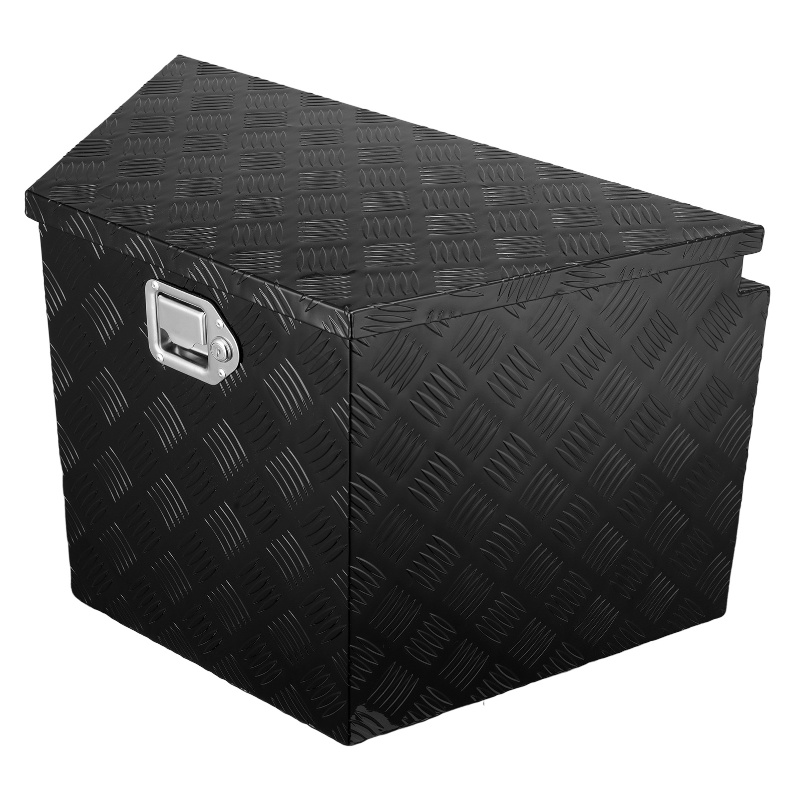 Image of Vevor Trailer Tongue Box, Aluminum Alloy Diamond Plate Tongue Box Tool Chest, Heavy Duty Trailer Box Storage With Lock And Keys, Utility Trailer Tongue Box For Pickup Truck, Rv, Trailer, 29"x16.2"x18"