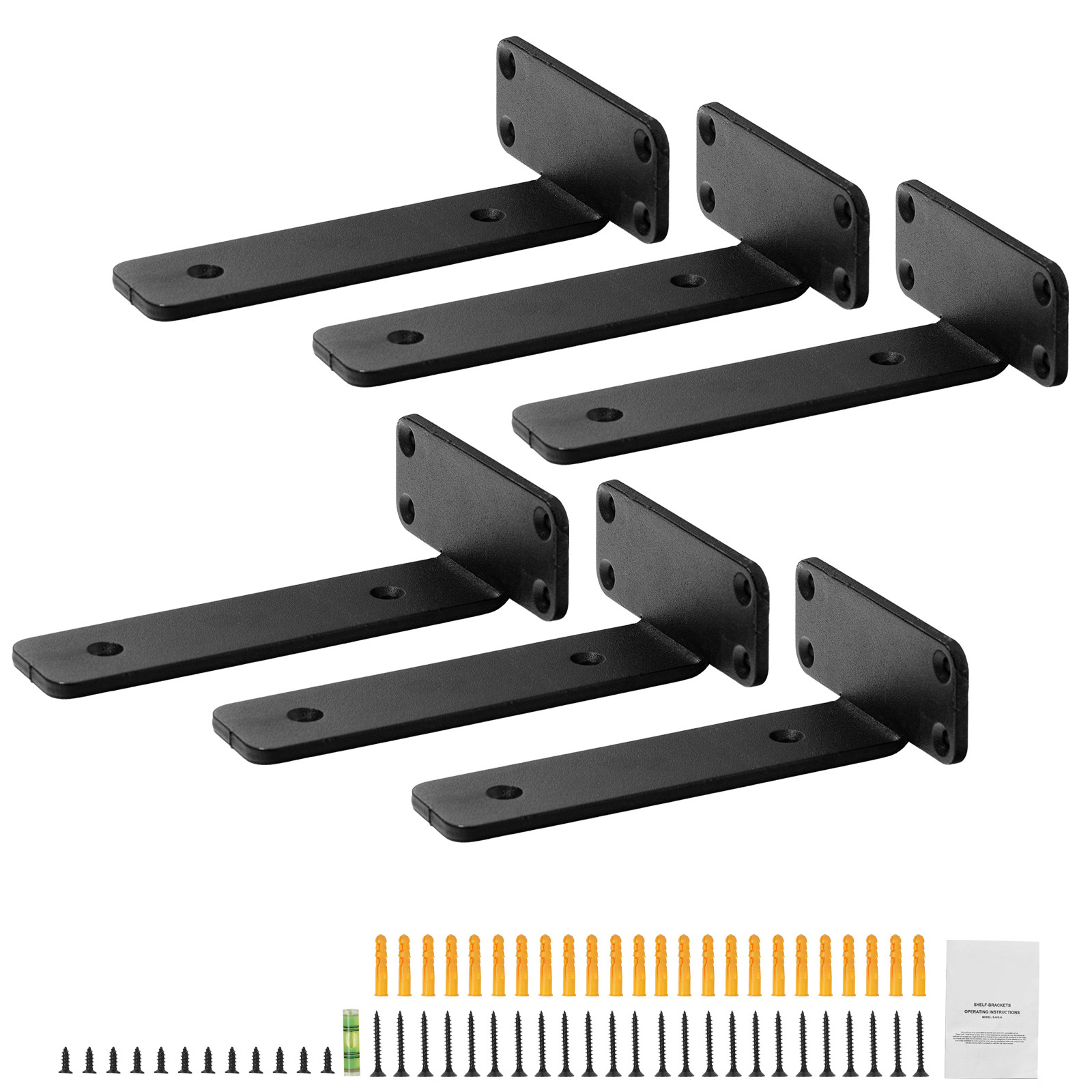 E-shop VEVOR Regalhalterung, 160 x 100 x 45 mm, 6 Stück, Hochbelastbare Hängehalterungen, L-Halterung Regal, 5 mm Dick, Stahlhalterungen Tragfähigkeit