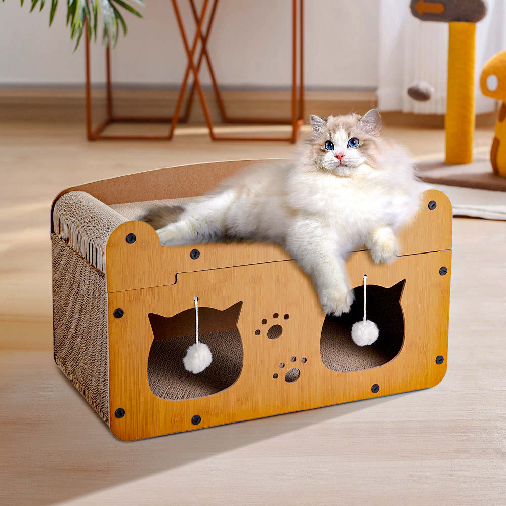 TEMU Cardboard Cat Scratchers, Cat Scratching Board, Double Layer Cat Scratch Box, Cat Hideaway, Corrugated Cat Toy Box For Indoor, For Indoor Cats &
