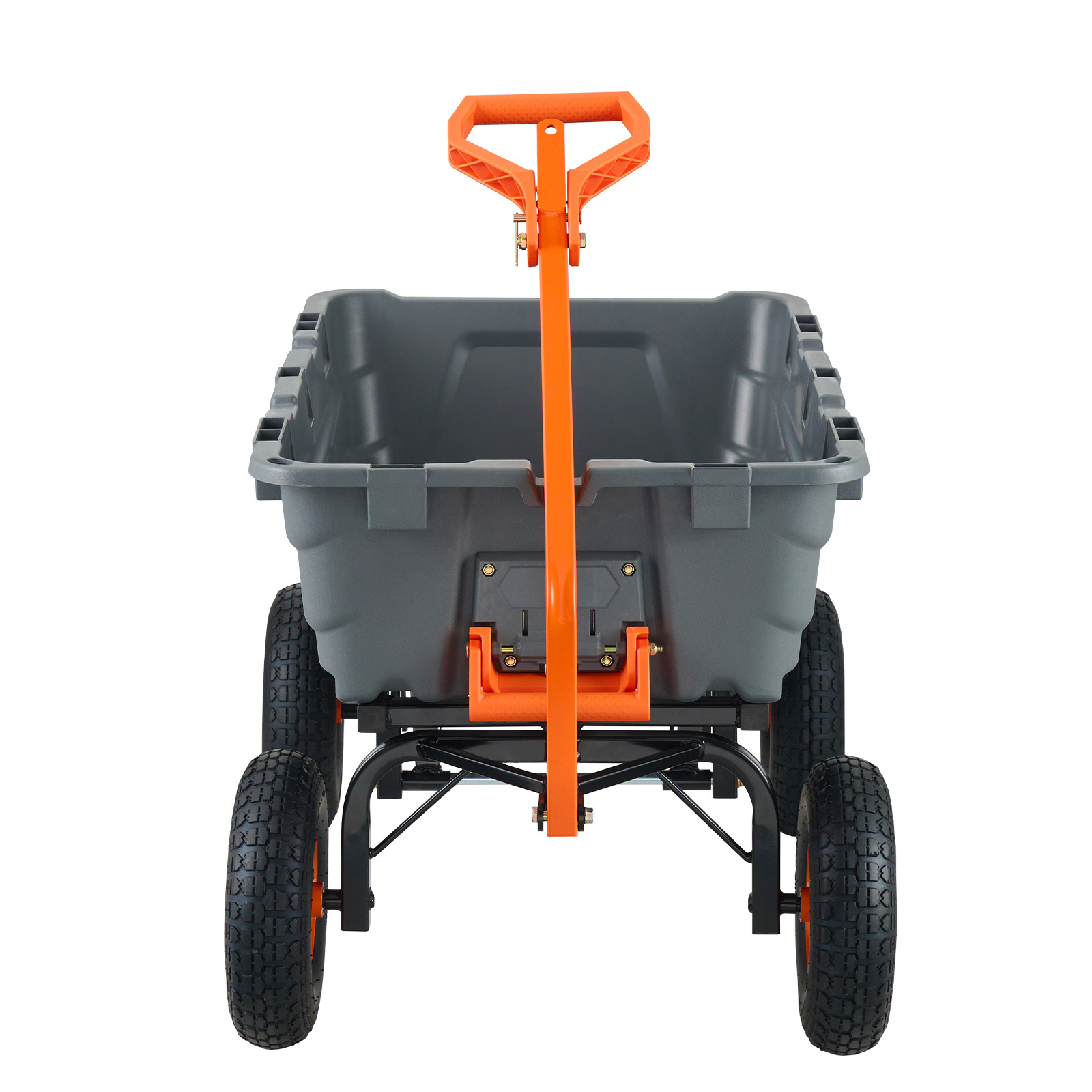 Image of Dump Cart, Poly Garden Dump Cart With Easy To Assemble , Dump Wagon With 2-in-1 Convertible Handle, Utility Wheelbarrow 1500 Lbs Capacity, 13 Inch Tires
