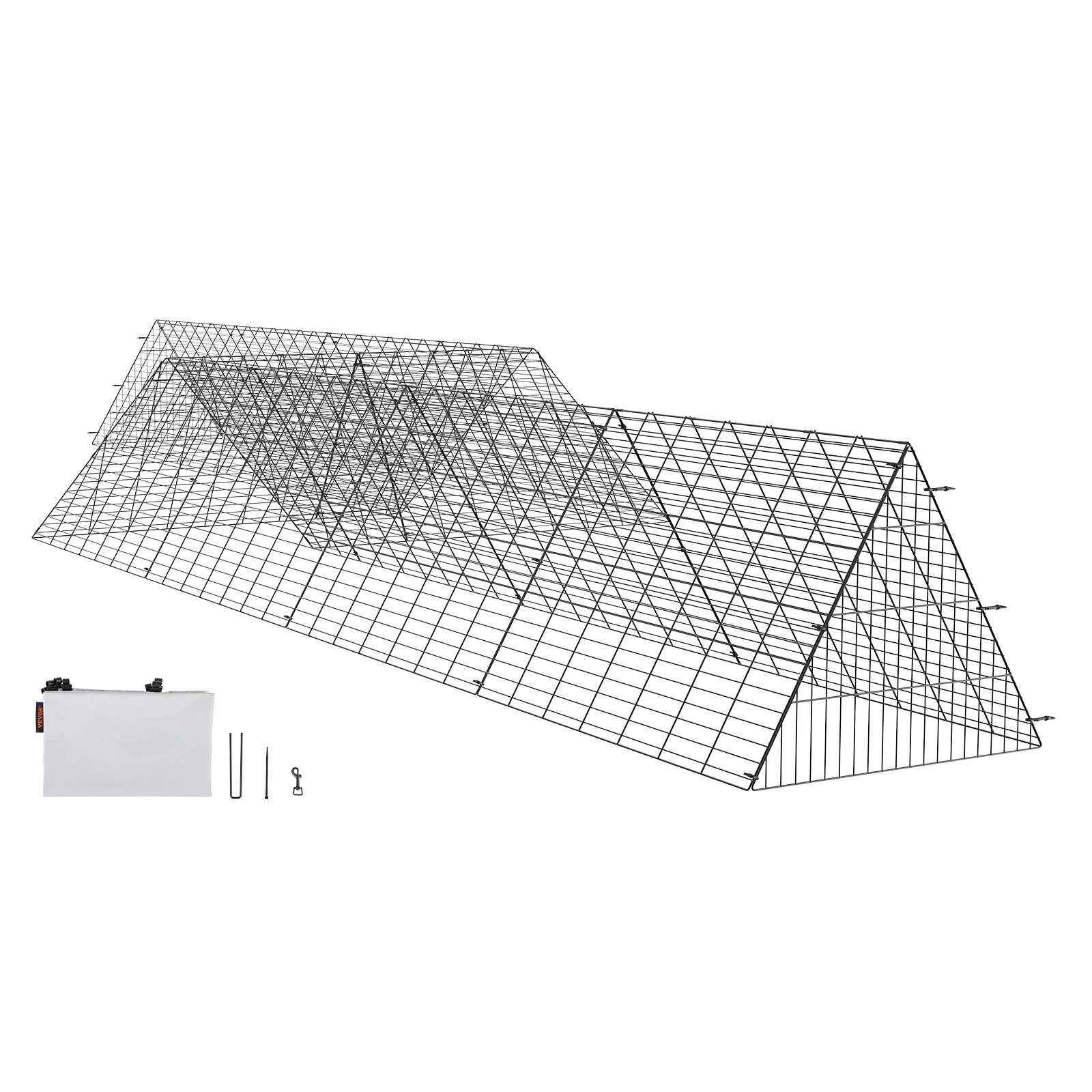 Image of Vevor Chicken Tunnels, 729 X 200 X 61.5cm (lxwxh) Chicken Tunnels For Yard, Tunnels For Outside With Corner Frames, 2 Sets, Suitable For Chickens, Ducks, Rabbits