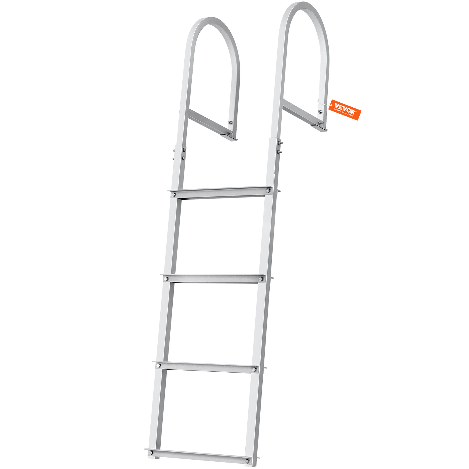 Vevor Dock Ladder, Removable , 500 Lbs Load Capacity, Aluminum Alloy Pontoon Boat Ladder With 3.1'' Wide Step & Nonslip Rubber Mat, /lake/pool/marine Boarding