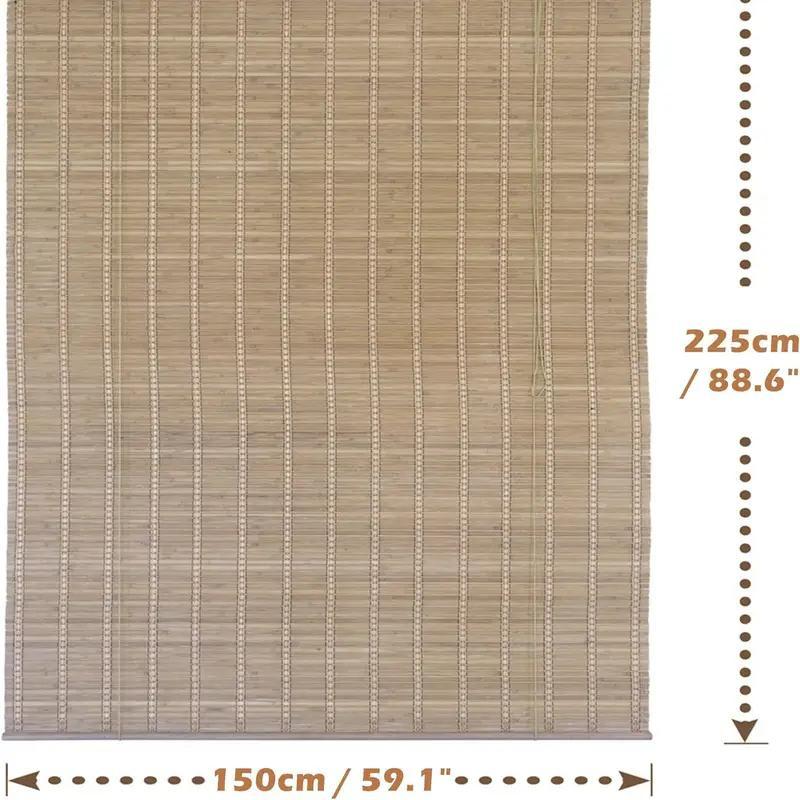 TEMU Cortina Persiana de Madera Accesorios, de Bambú Enrollable para Ventana y Puerta ( ANCHO X LARGO)