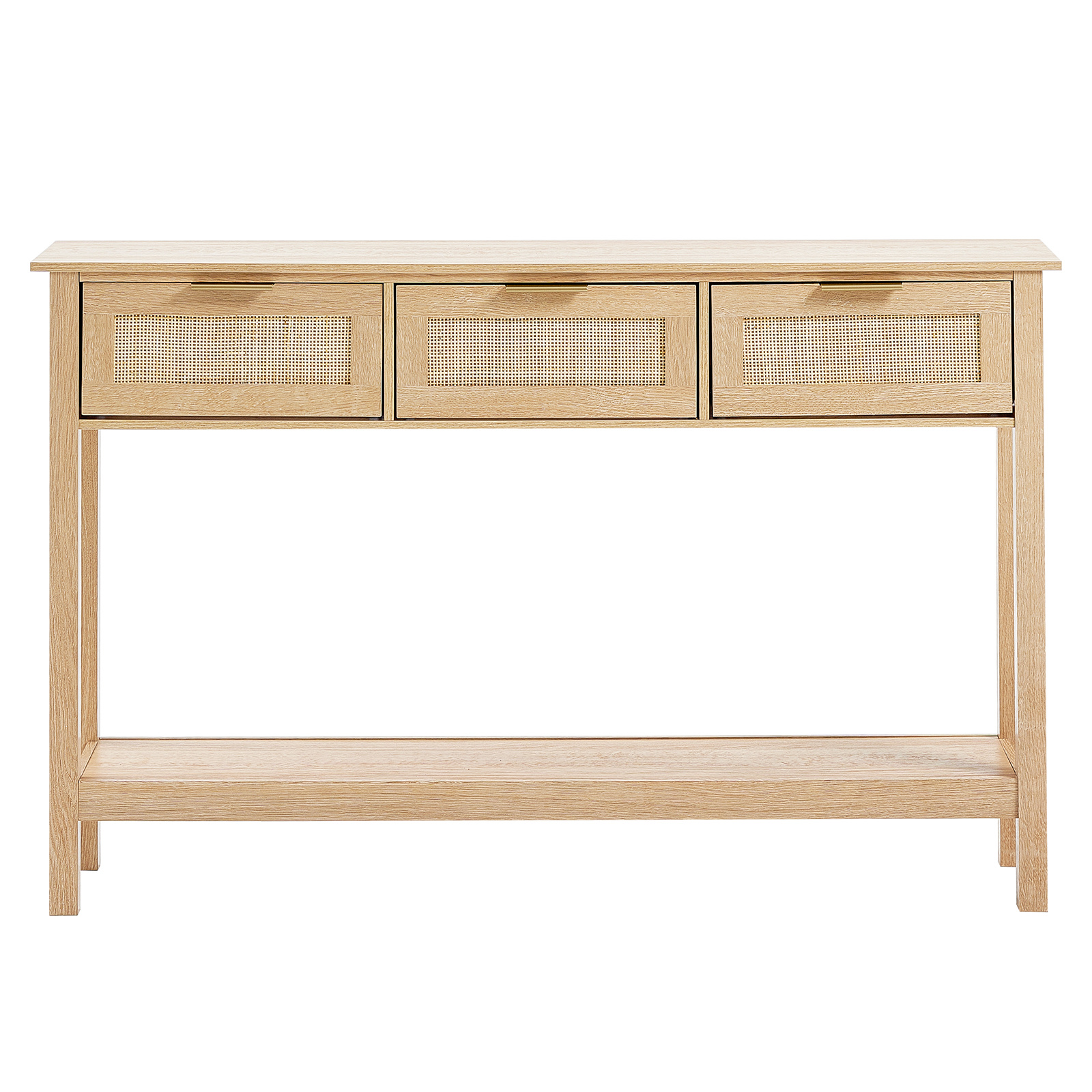 TEMU Mesa de Consola de Ratán VEVOR Cajones de Almacenamiento Ratán 51.38x11.81x32.09 pulgadas Puerta Corrediza Natural, Mesa de Entrada de Ratán con