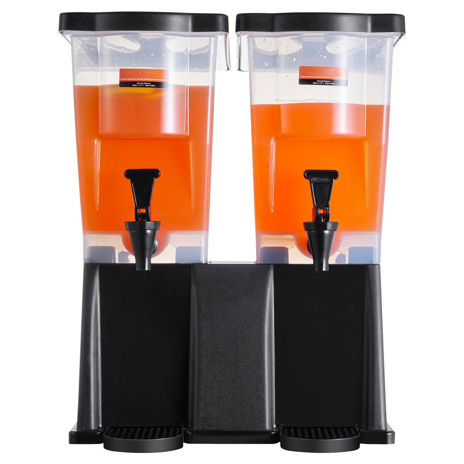 Image of Vevor Beverage Dispenser 450 X 415 X 530 Mm Plastic Juice Dispenser 11 X 2 With Lid And Tap, Water Dispenser For Lemonade Juice, Iced Tea, For Restaurants
