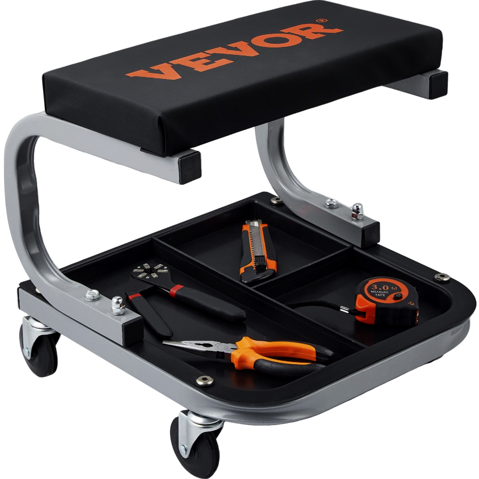 Vevor Mechanics Garage Stool 250 Lbs Mechanic Creeper Seat Under Car Tool Tray