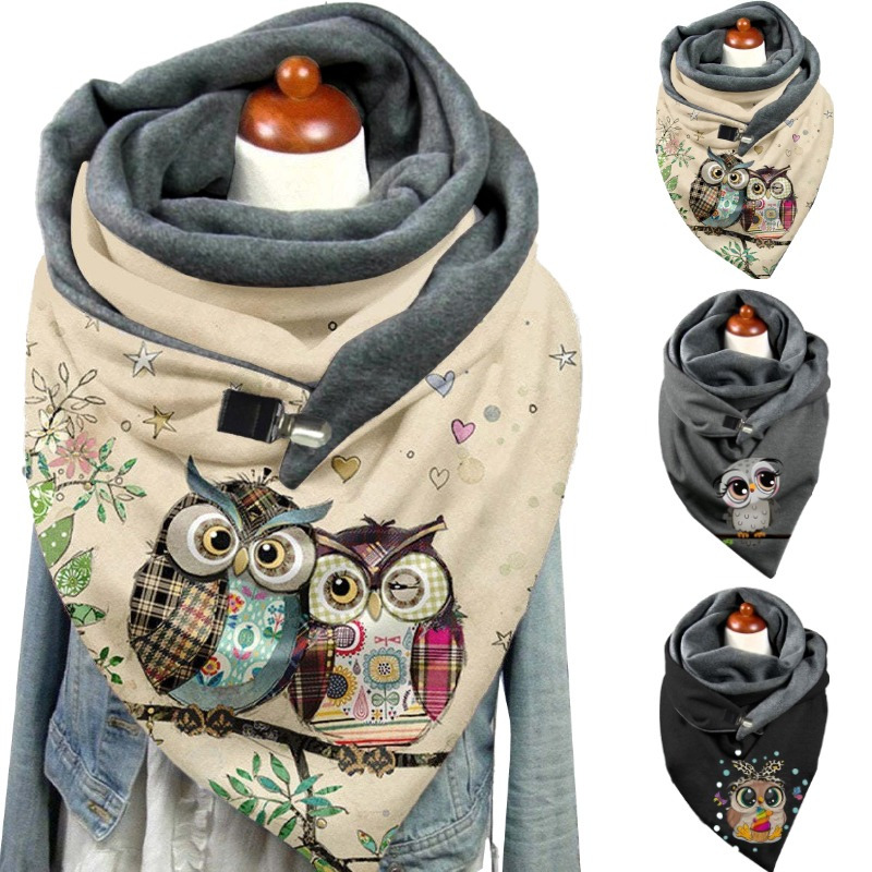 

-piece Set Of Casual, Warm, Printed Scarves For Women (black, Grey, Yellow)