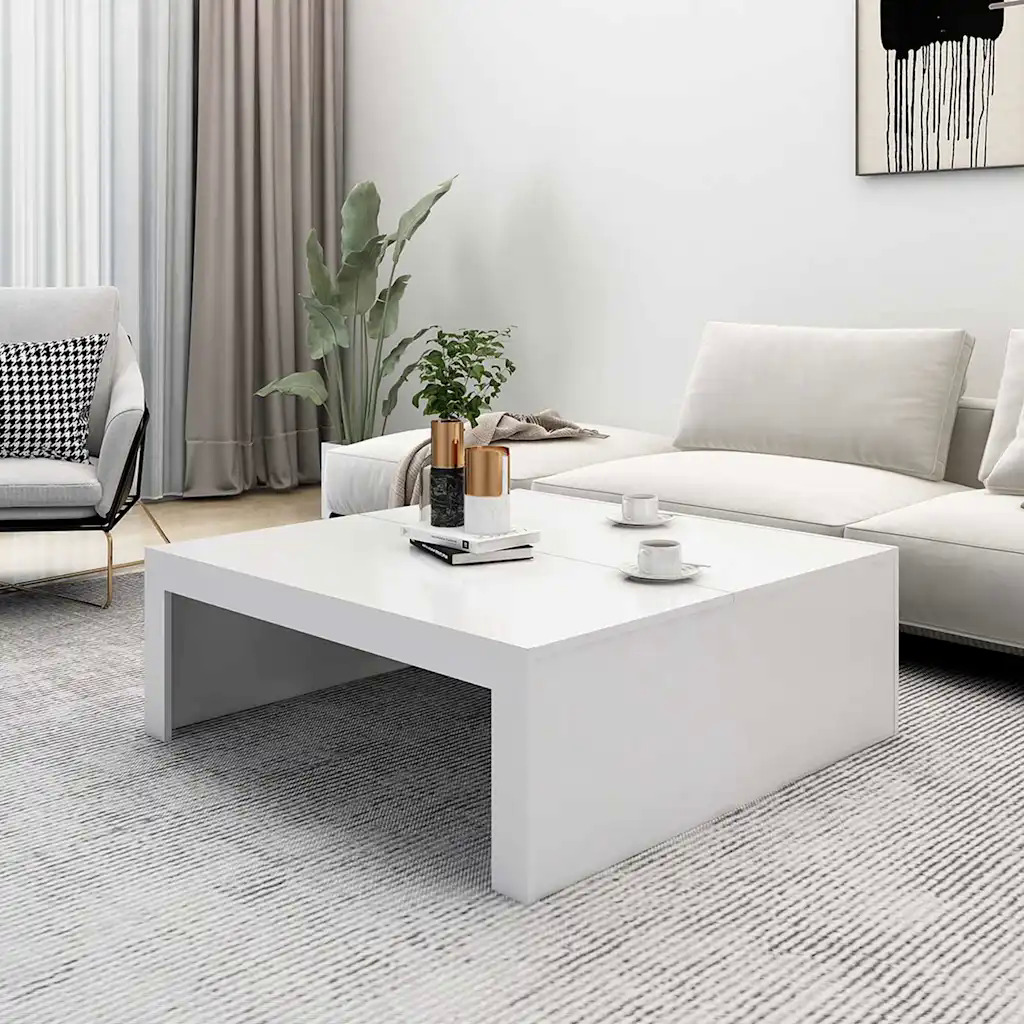 

Artistic Style Coffee Table White 100x100x35 Cm Wood-based Fabric