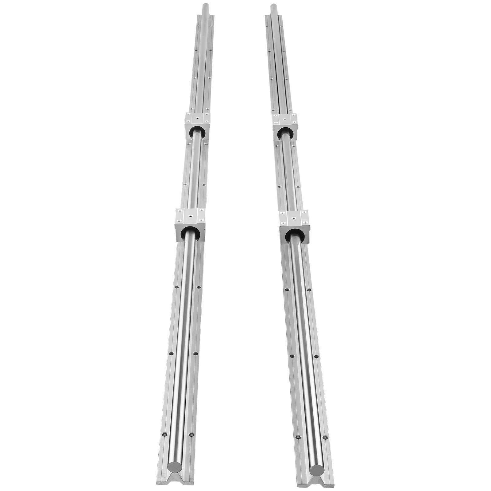Vevor Linear Guide Rail Set, Sbr20 1500mm, 2pcs 59 In/1500 Mm Sbr20 Guide Rails And 4pcs Sbr20uu Slide Blocks, Linear Rails And Bearings Kit For Automated Machines Cnc Router Machines