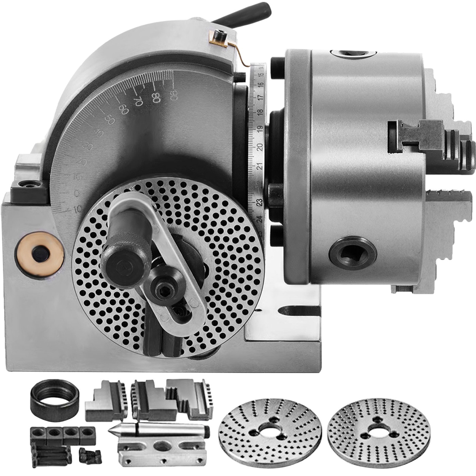 Image of Dividing Head Bs-0 5inch 3 Jaw Dividing Precision Semi Universal Dividing Head For Milling Machine Rotary Table Tailstock Milling Set (5 Inch )