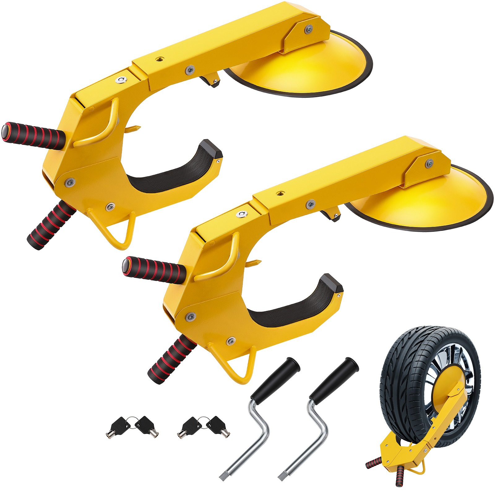Image of Vevor Wheel Lock Clamp, 2-pack Trailer Wheel Lock, Heavy-duty Anti Theft Tire Lock, Trailer Wheel Locks For Rv Trailers, Cars, Trucks, Suvs