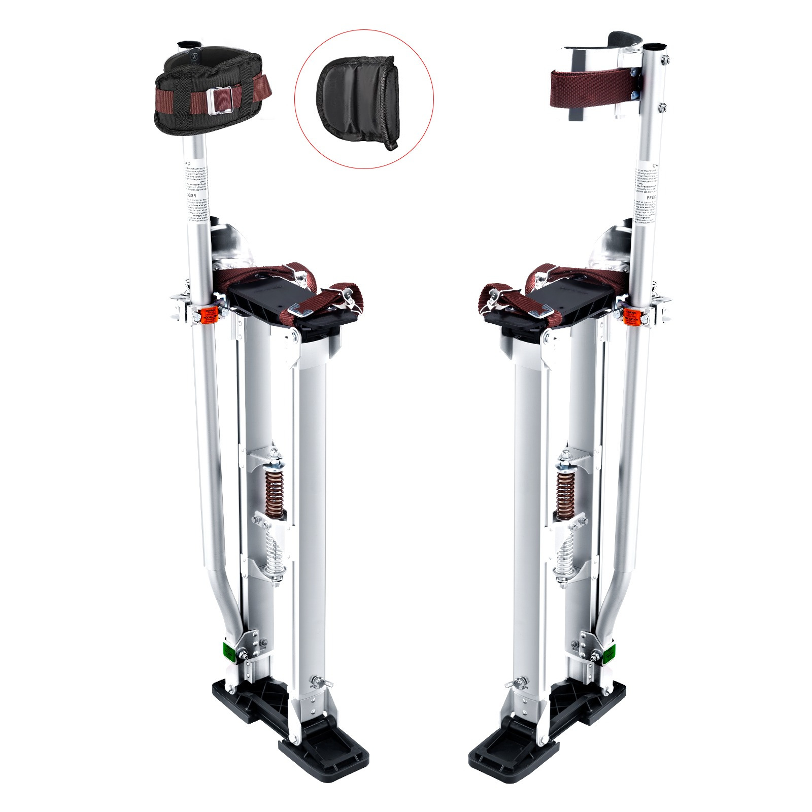 Image of Vevor Drywall Stilts, 24''-40'' Adjustable Aluminum Tool Stilts With Protective Knee Pads, Durable And Non-slip Stilts For Sheetrock Painting, Walking, Taping, Silver