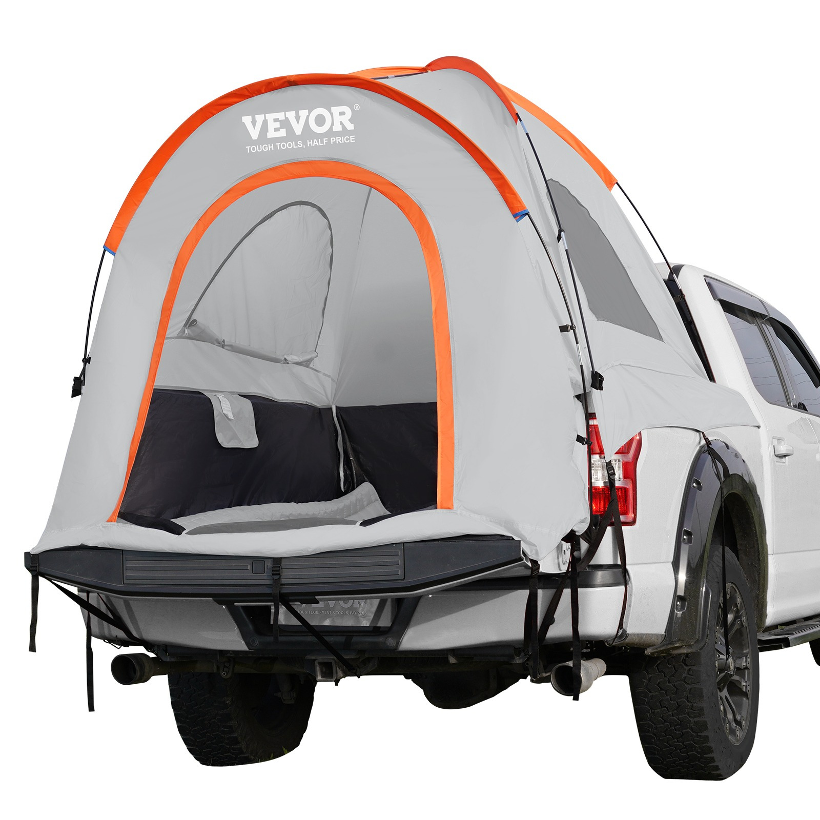 Image of Vevor Truck Bed Tent, 5.5'-6' Pickup Truck Tent With Rain Layer And Carry Bag, Pu2000mm Double Layer Truck Tent For Camping, 2-3 Person, For Camping Traveling Outdoor Activities