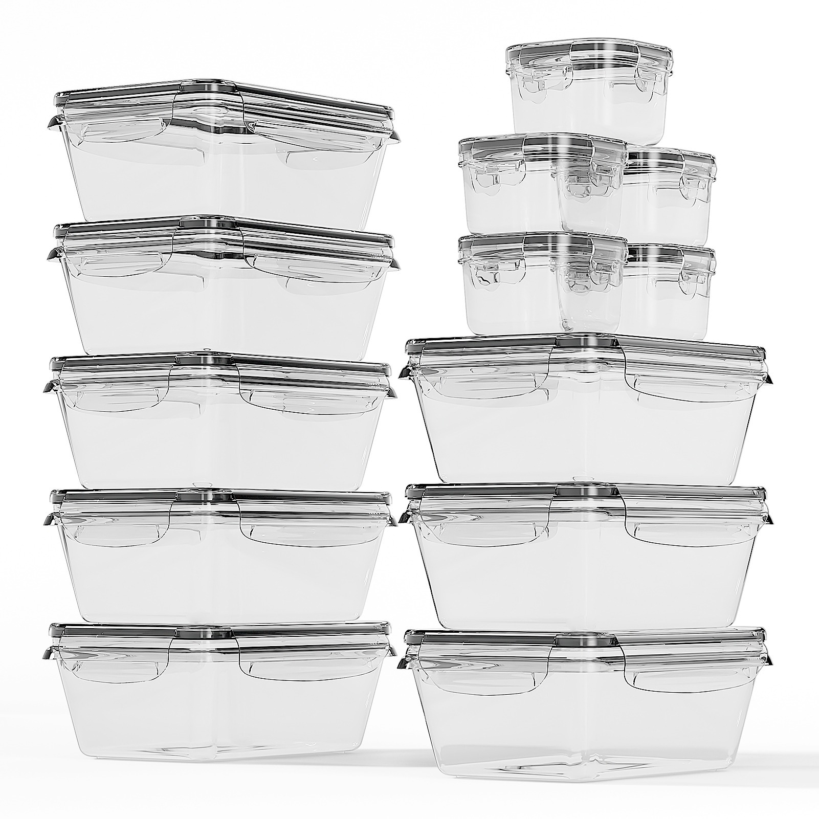 TEMU Food Storage Containers With Lids 13-piece Set Freezer Containers Airtight Storage Containers Meal Prep Boxes Round Food Box, Dishwasher