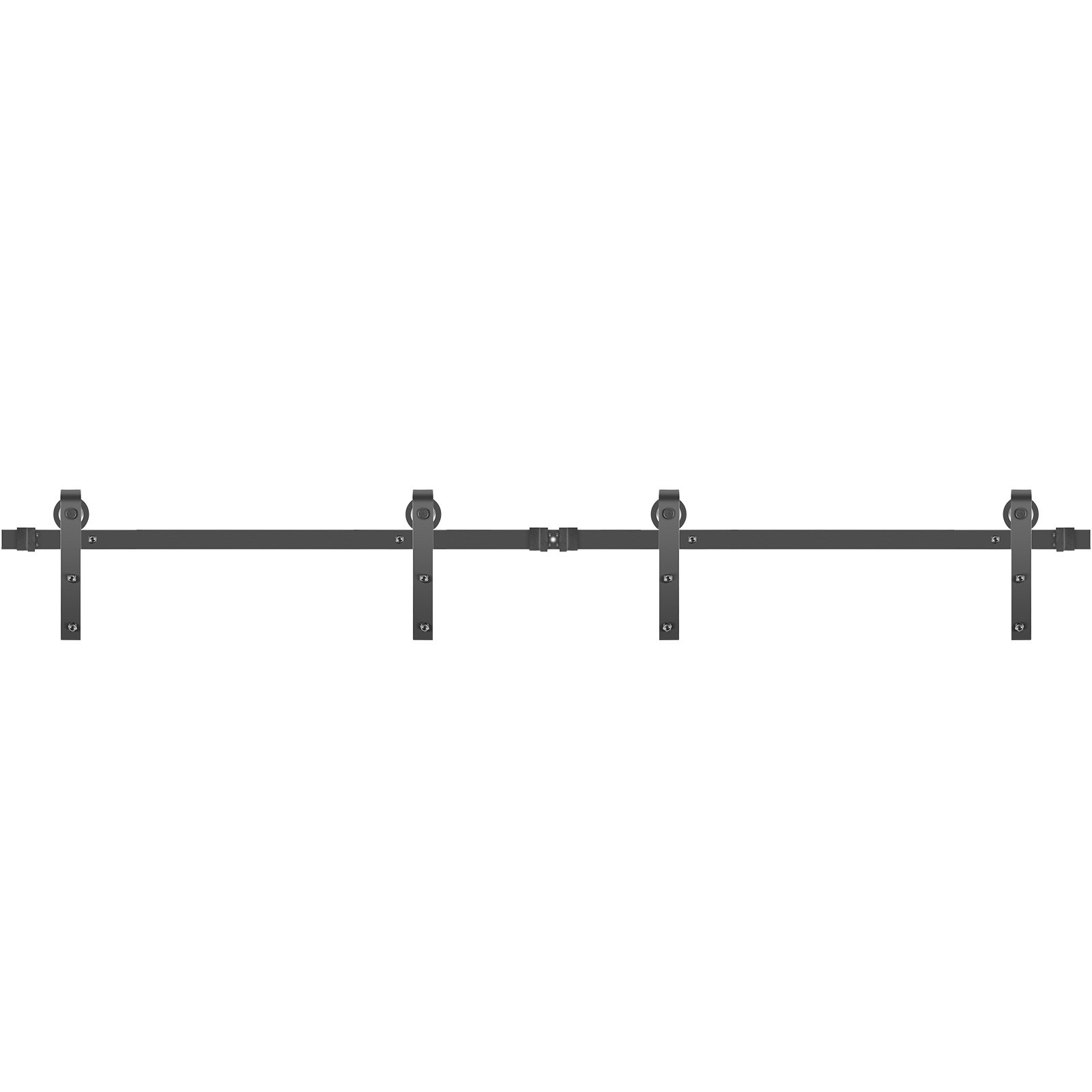 Image of Vevor Sliding Barn Door Hardware Kit, 12ft Barn Door Kit, 330lbs Load-bearing Double Barn Door Hardware Kit, Carbon Steel Barn Door Track, Door For 1.37-1.77" Thickness & 6ft Wide Door Panel…