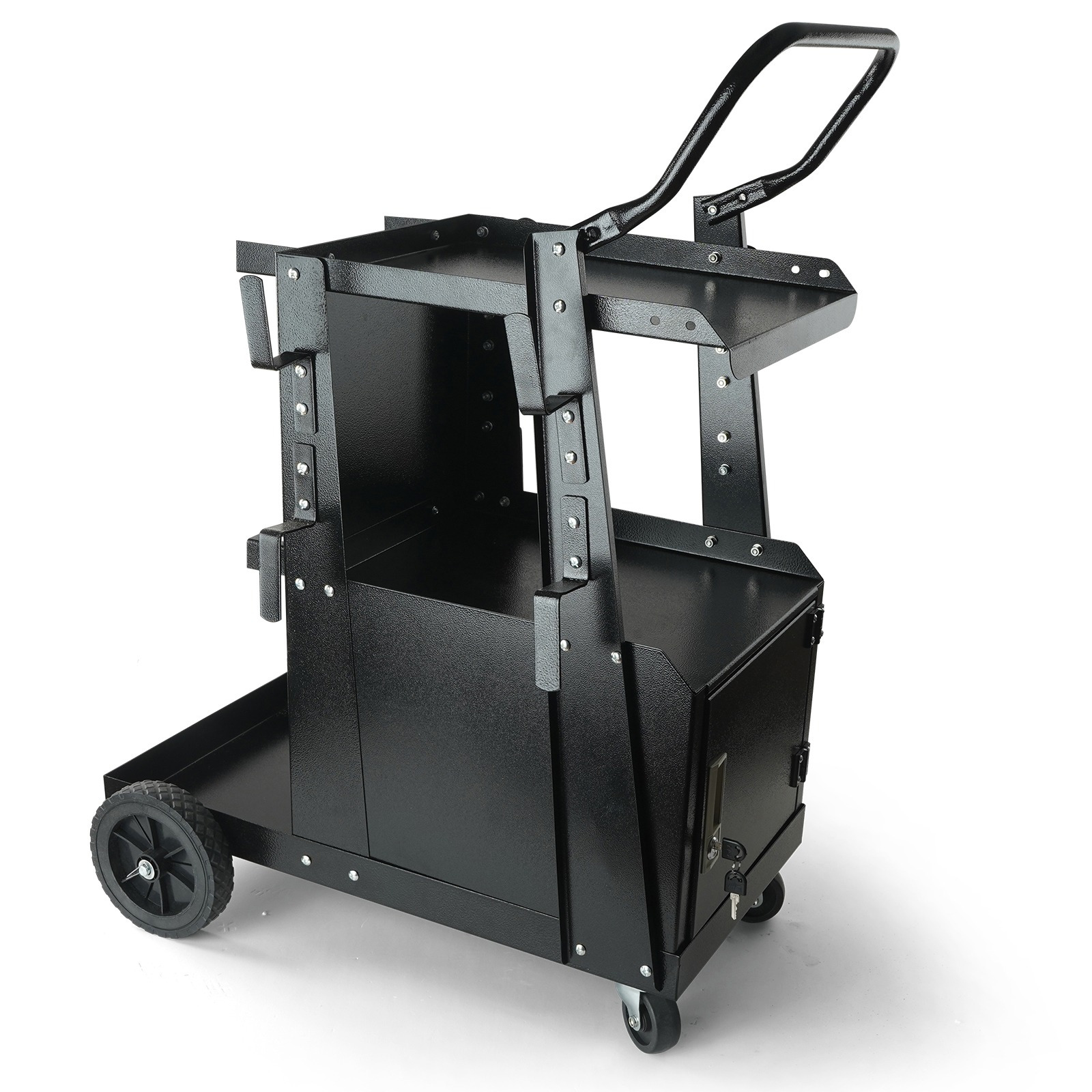 E-shop VEVOR Schweißwagen, 2- Hochleistungs-Schweißwagen mit Diebstahlsicherem Schließfach, 265LBS Tragfähigkeit, 360° Drehbare Räder, Tanklagerung