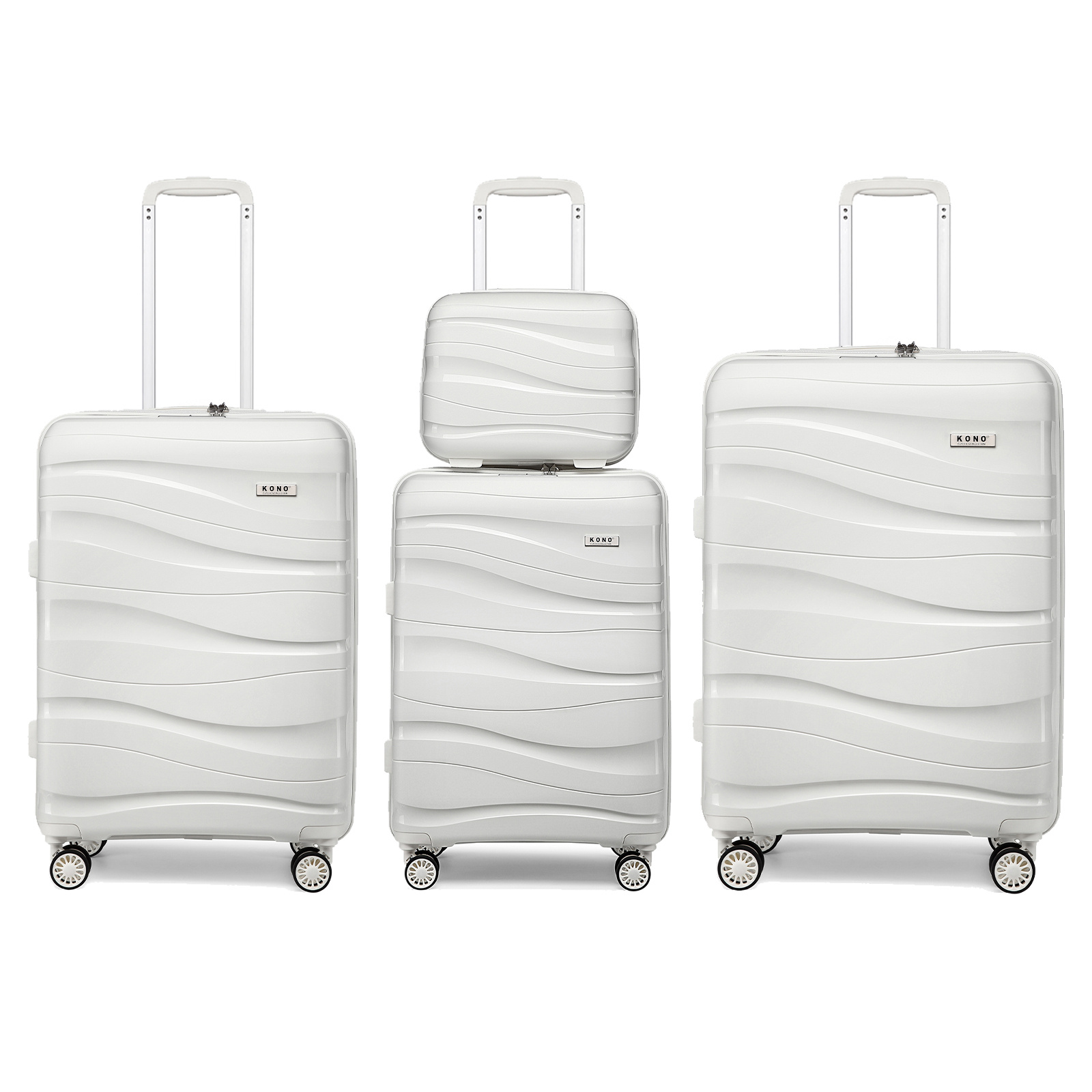 4pcs Suitcase Set With And Vanity Case Trolley Case Case, 100% Pp Suitcase Set Back To School Holiday Gift