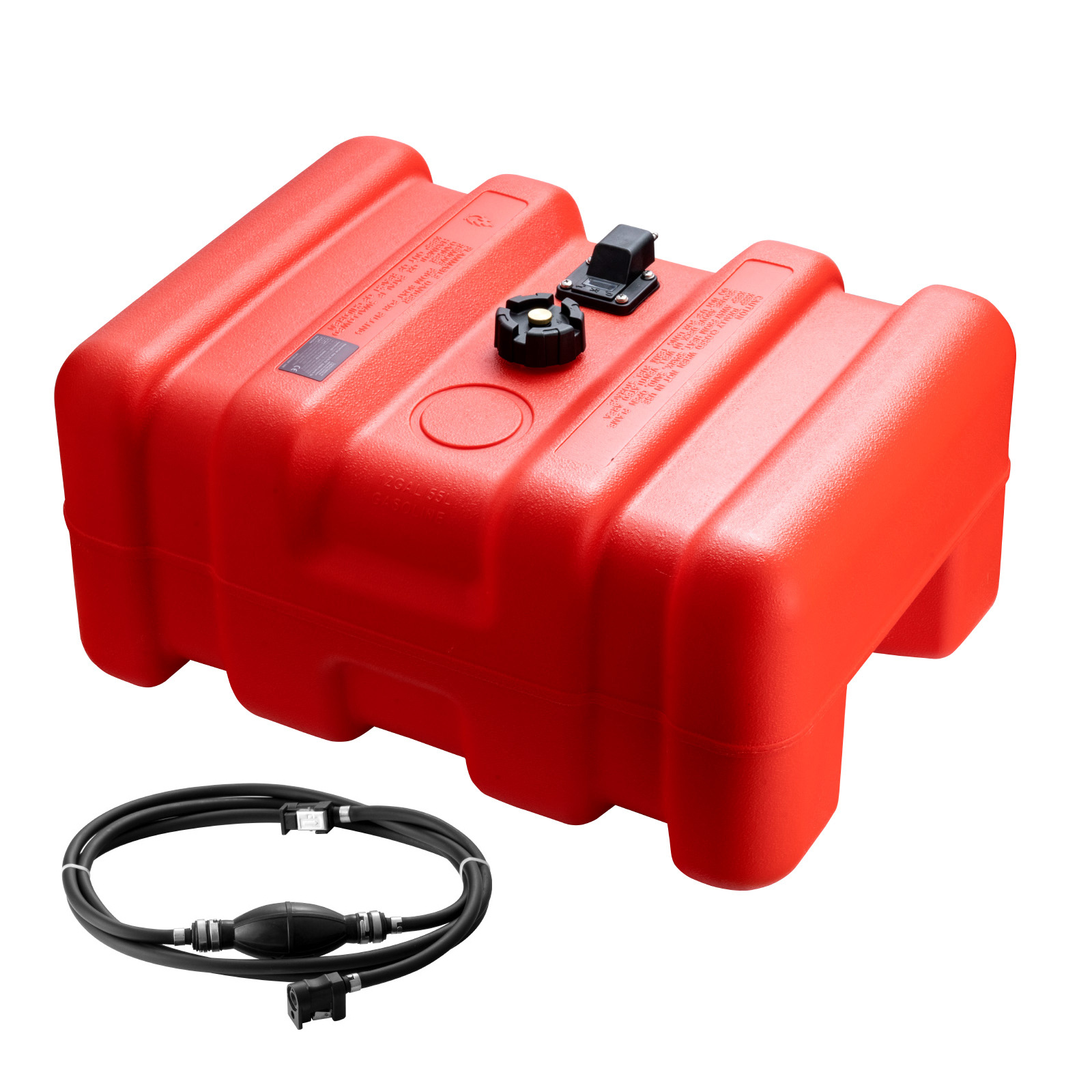 Image of Vevor Marine Fuel Tank, 14.53 Gallon/55l, Portable Boat Fuel Gas Tank For Outboard Engine Boats, Plastic Outboard Marine Boat Fuel Tank With Hose, Easy To Carry For Yacht, Fishing Boat, Deck Boat, Red