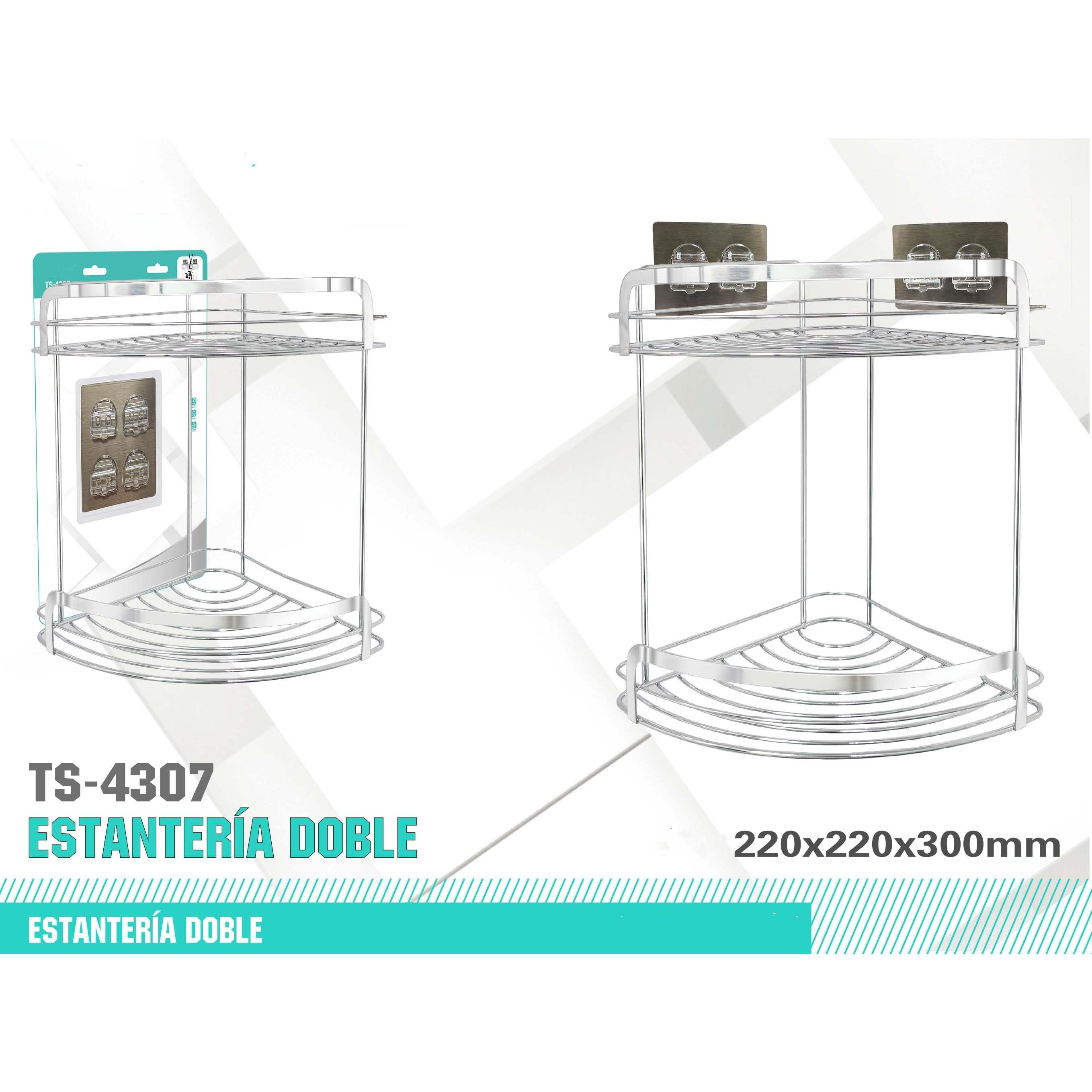 TEMU Estante plantas de esquina de acero inoxidable montados en pared para baño y cocina - Organizador de instalación rápida con gancho autoadhesivo