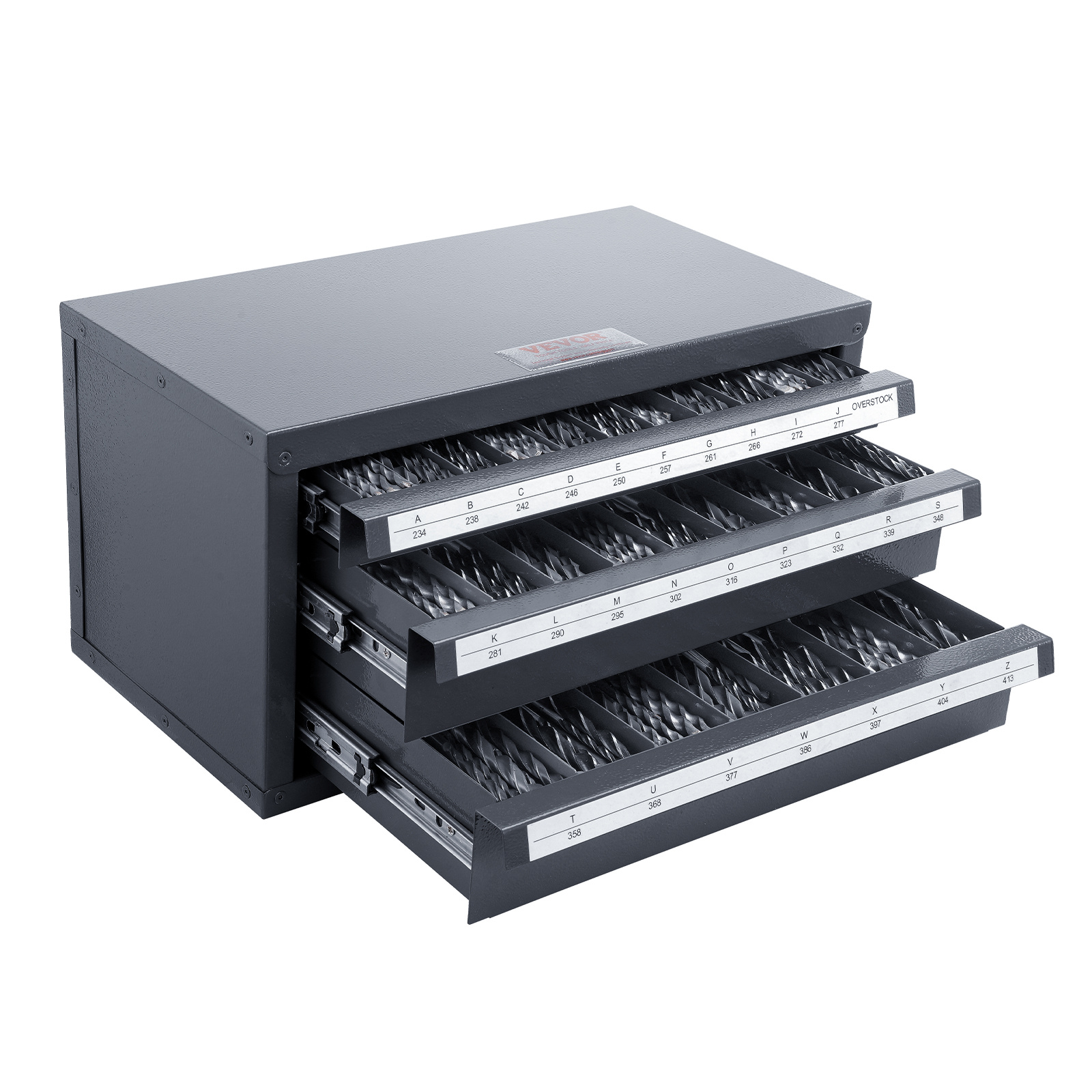 Vevor Drill Bit Dispenser Cabinet, Three-drawer Drill Bit Organizer Cabinet For A To Z, Steel Drill Dispenser Organizer Cabinet With Labels, Stackable Drill Dispenser For Drill Bit Storage