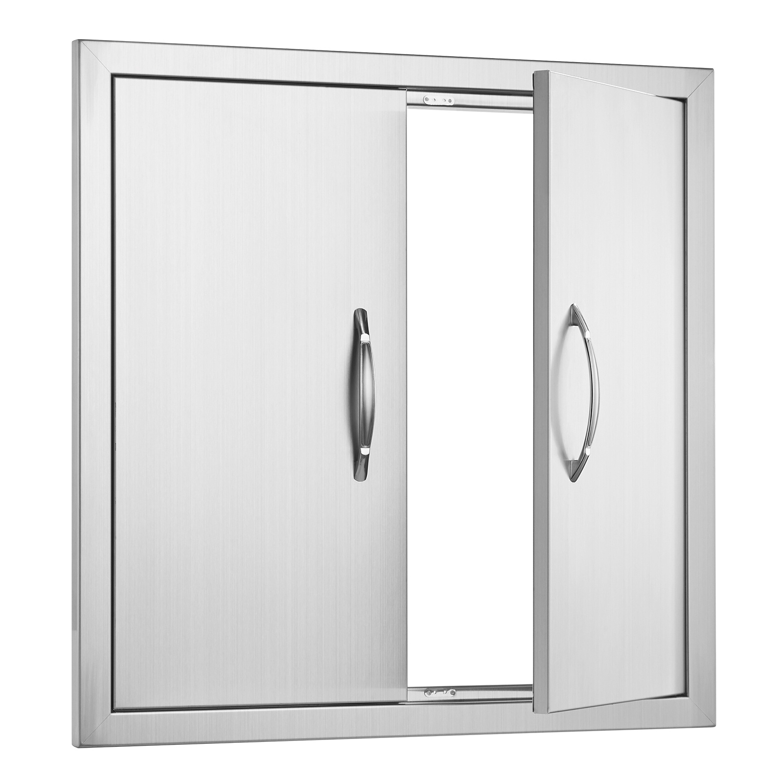 Vevor Bbq Access Door, 610x610 Mm Double Outdoor Kitchen Door, Stainless Steel Flush , Double Wall Vertical Door With Handles And Hooks, For Bbq Island, , Outside Cabinet