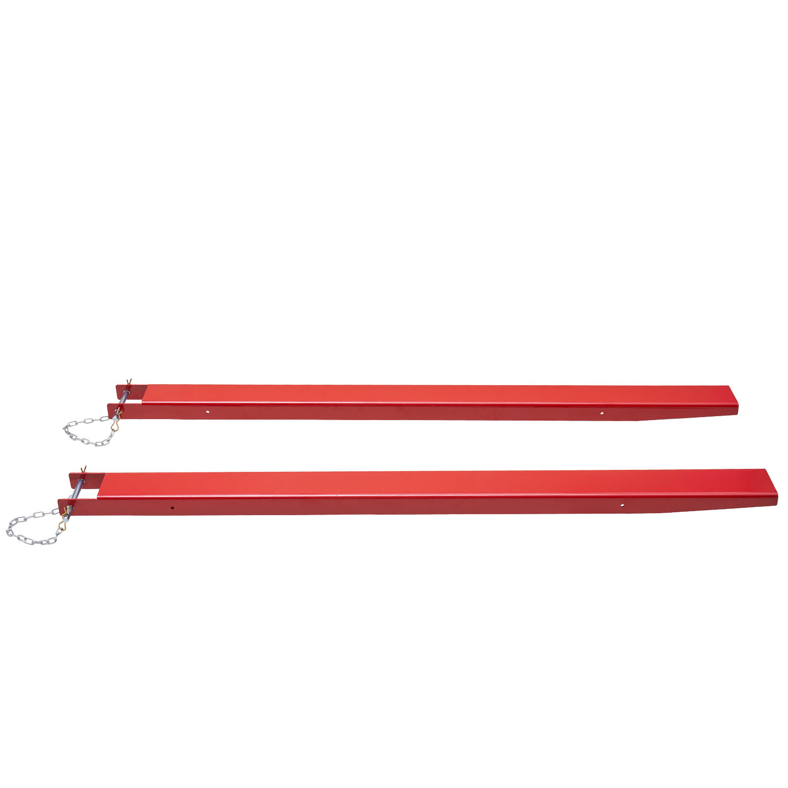 Vevor Pallet Fork Extensions, 82" Length 4.5" Width, Heavy Duty Carbon Steel Fork Extensions For Forklifts, 1 Pair Forklift Extensions With Pins, Forklift Fork Attachments For Forklift Truck, Red