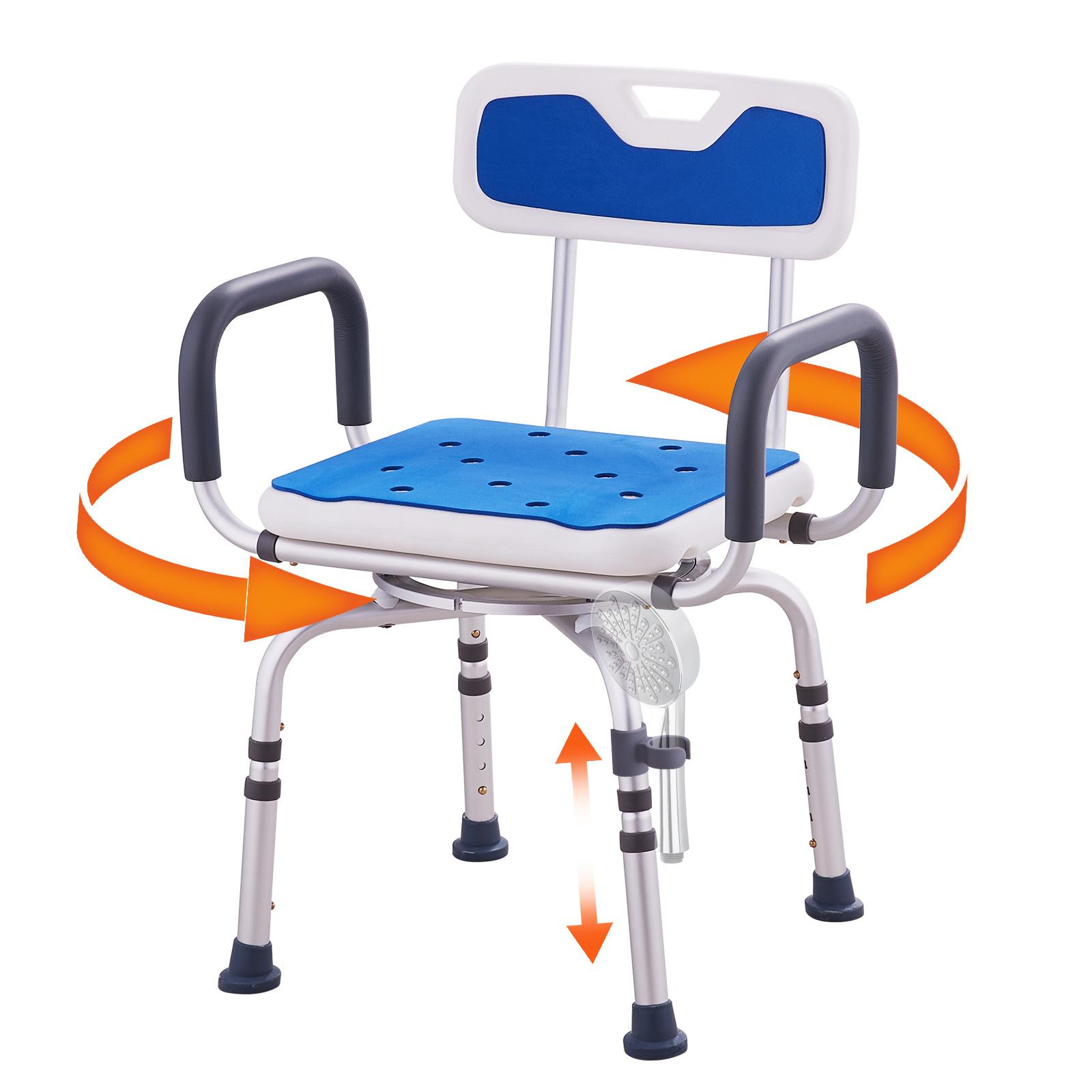 TEMU VEVOR Sedia da Doccia Girevole a 360簞 con Braccioli e Schienale per Vasca da Bagno 400lbs
