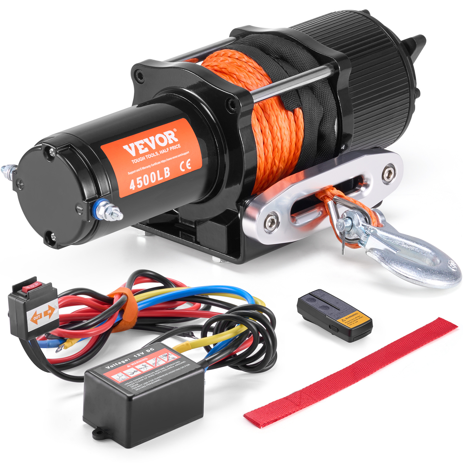 TEMU VEVOR Cabrestante Eléctrico ATV UTV 4500 lb Cuerda Sintética Impermeable Control Remoto