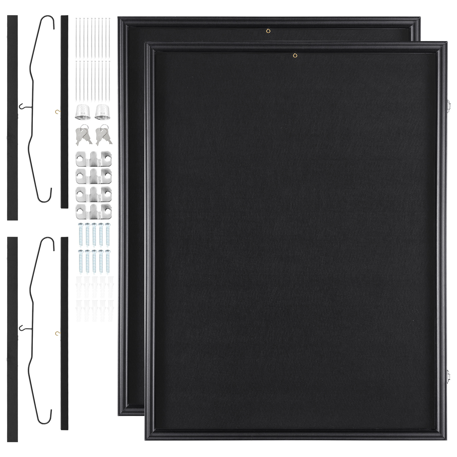 Image of Vevor 2pcs Jersey Display Frame Case, 23.3x31.2x1.5 In, Large Lockable Sport Jersey Shadow Box With 98% Uv Protection Pc Glass And Hangers, For Baseball Basketball Football Hockey Shirt And Uniform