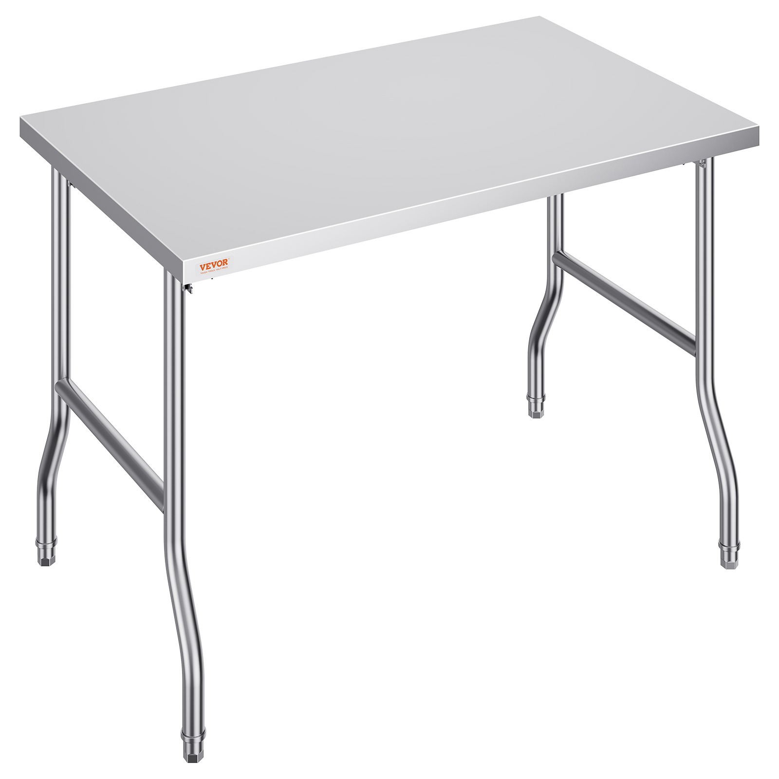 Vevor Professional Stainless Steel Table 14kg Kitchen Work Table 122 X 61 X 85 Cm Catering Work Table, Load Capacity 100 Kg Commercial Worktop For Restaurant