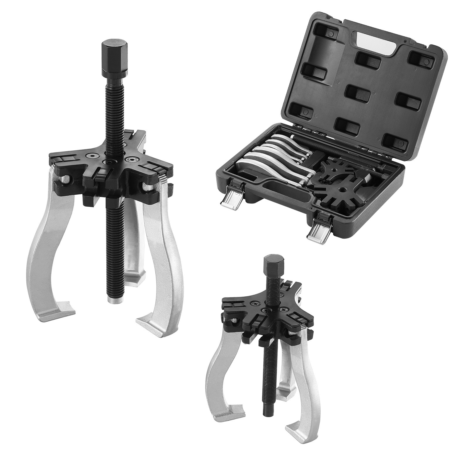 E-shop VEVOR Zahnradzieher-Set, 3" und 7" Zieher-Kit, 3- Zahnradlager Schwungradriemen-Entfernungswerkzeug, 2 oder 3 umkehrbare Radzieher, und