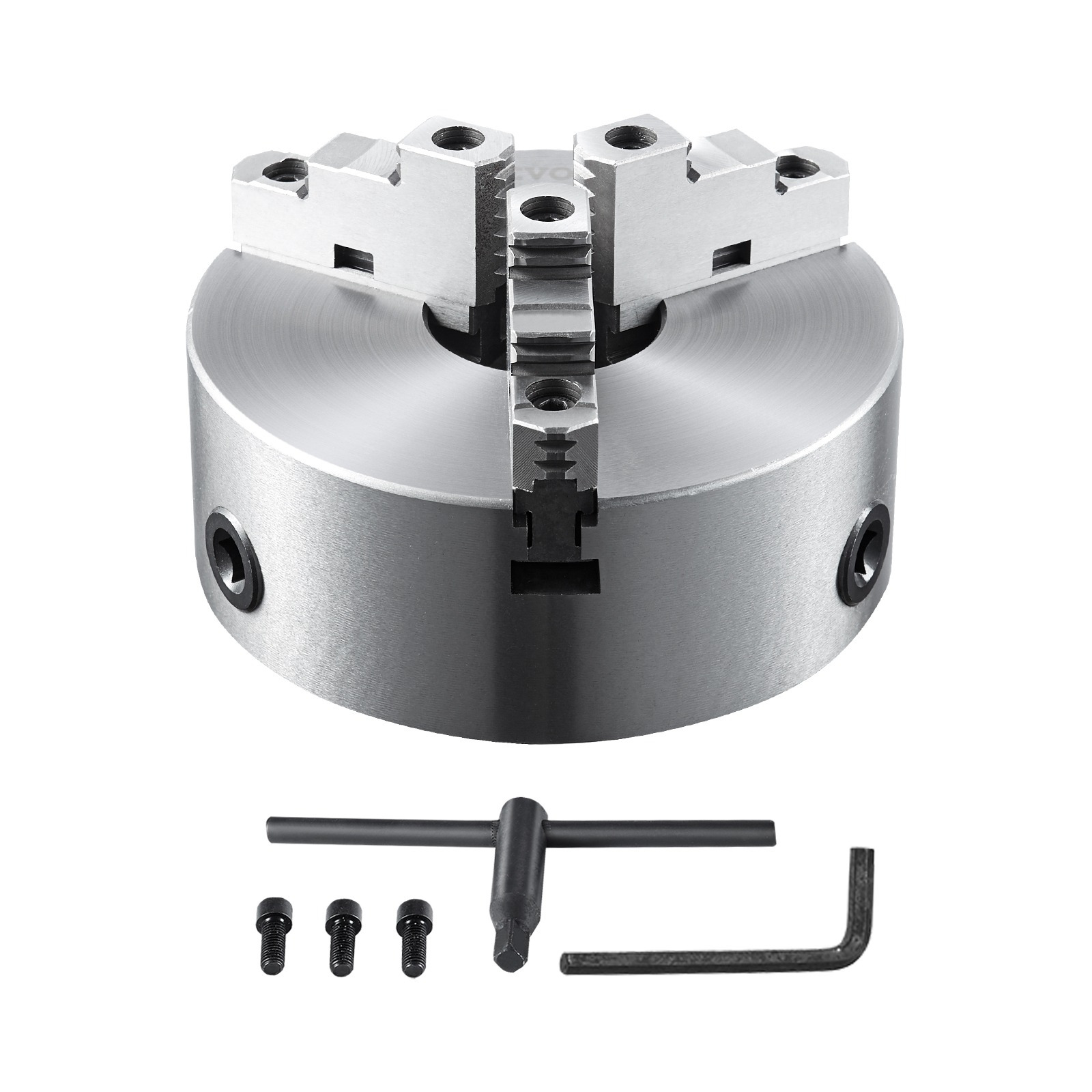 Vevor 3-jaw Lathe , 8'', Lathe , 0.16-8 In/4-200 Mm Clamping Range With Fixing Screws Hexagon Wrench, For Lathe 3d Printer Machining Center Milling Drilling Machine