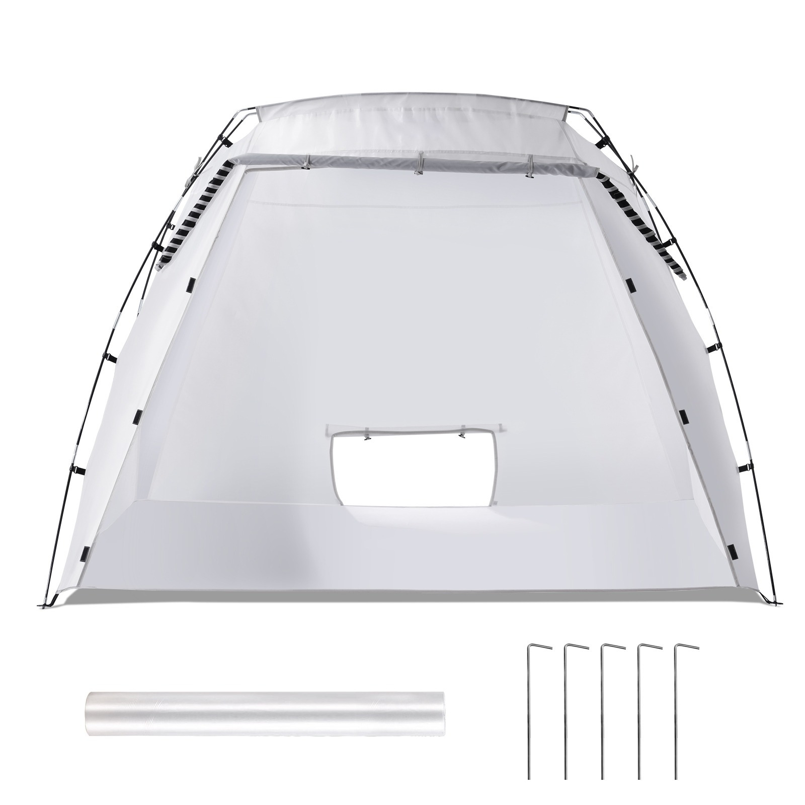 Vevor Spray Paint Shelter, 7.5x5.2x5.2ft Portable Spray Paint Tent With Built-in Floor & Mesh Screen, Foldable Pop Up Paint Booth For Furniture Large Diy Hobby Tool Painting Station